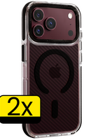 LUQ LUQ iPhone 18 Pro Magsafe Carbon Hoesje - Zwart - 2 PACK