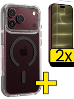 LUQ LUQ iPhone 18 Pro Max Magsafe Carbon Hoesje Grijs Met 2x Screenprotector