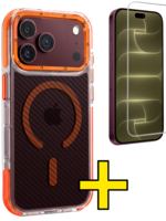 LUQ LUQ iPhone 18 Pro Max Magsafe Carbon Hoesje Oranje Met Screenprotector