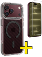 LUQ LUQ iPhone 18 Pro Max Magsafe Carbon Hoesje Grijs Met Screenprotector