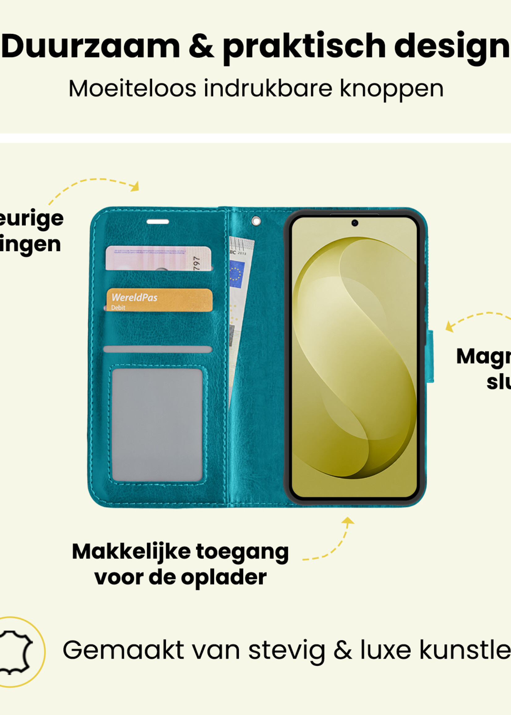 LUQ LUQ Samsung Galaxy S26 FE Hoesje Bookcase - Turquoise