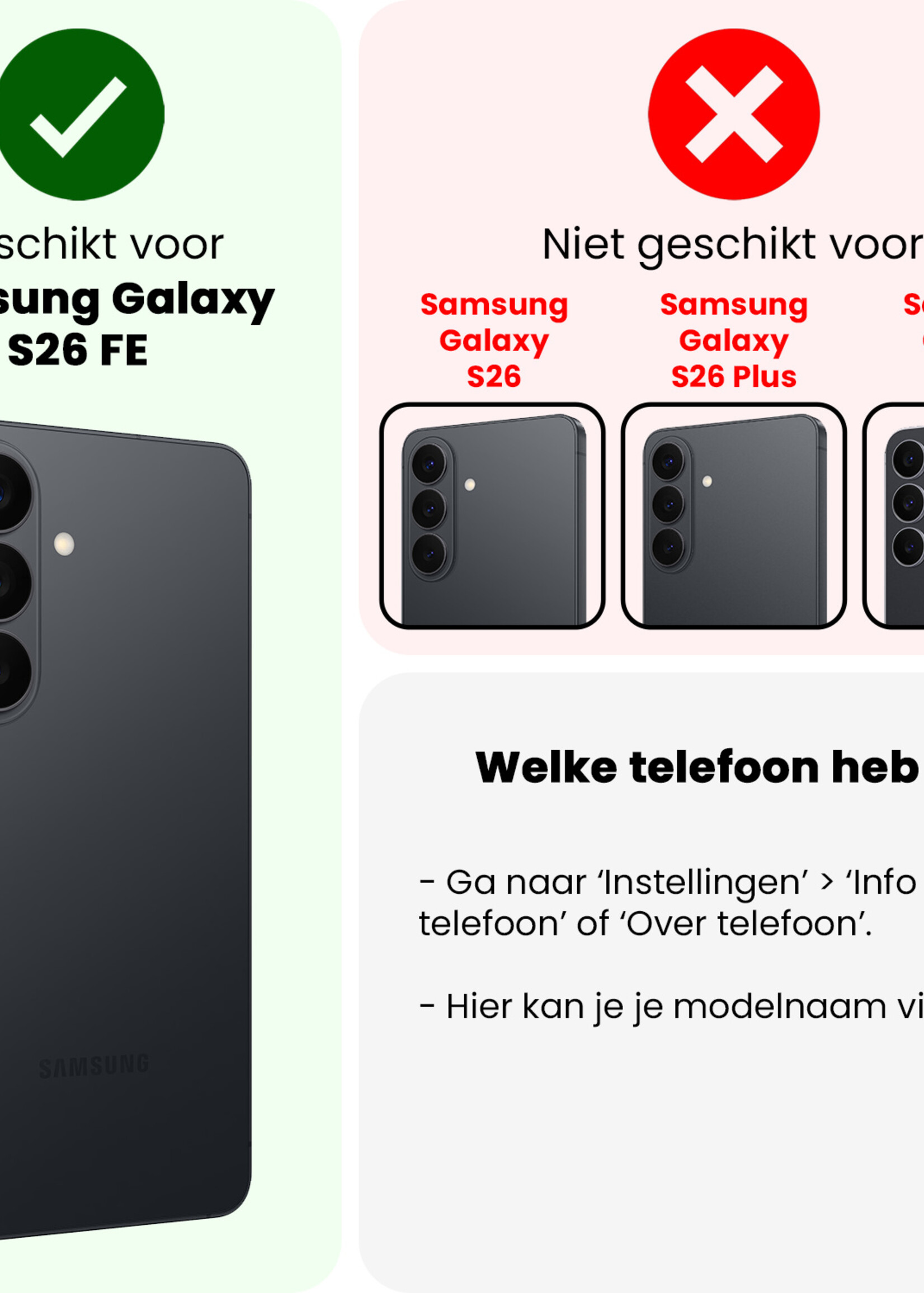 LUQ LUQ Samsung Galaxy S26 FE Hoesje Bookcase - Zwart