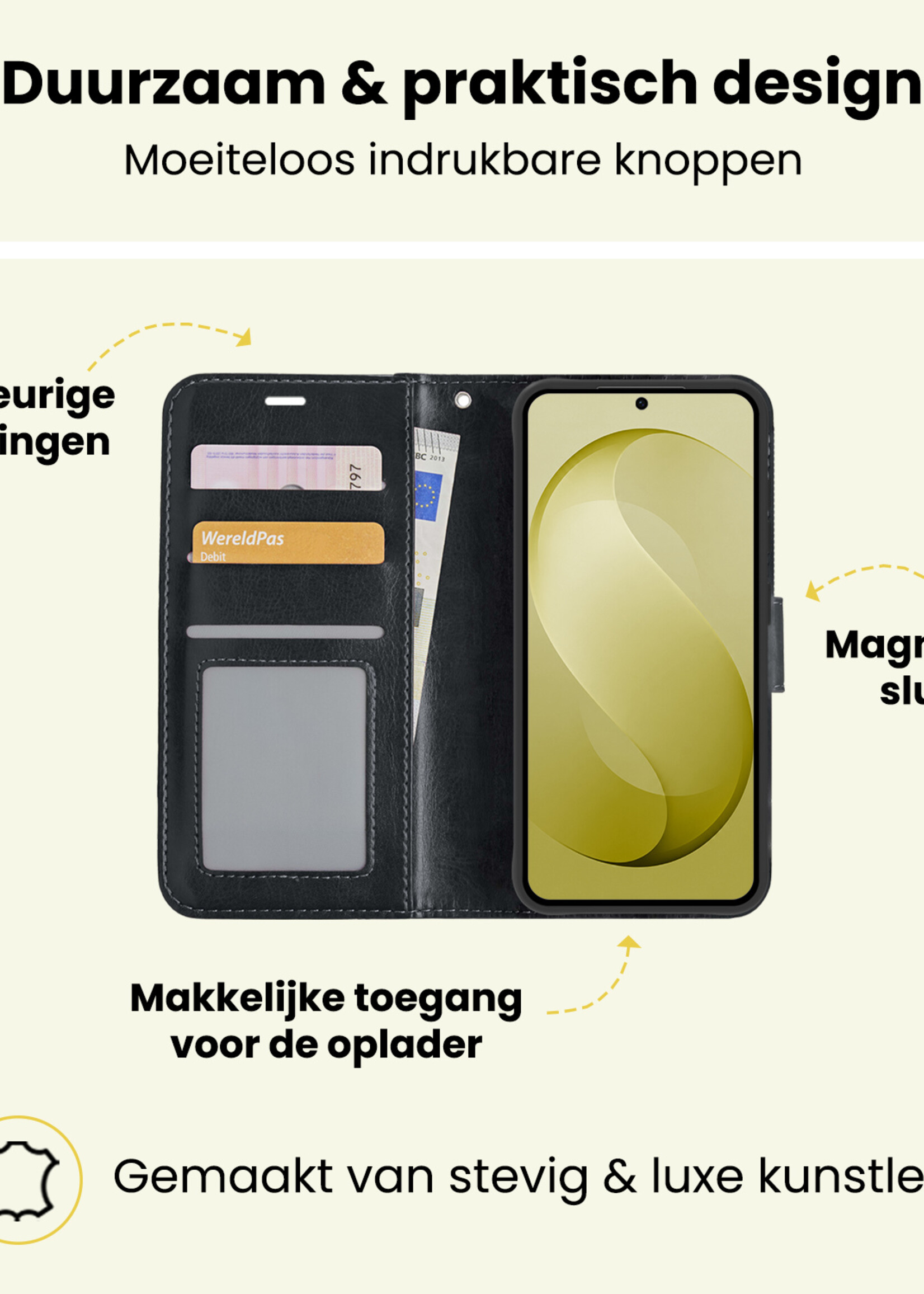 LUQ LUQ Samsung Galaxy S26 FE Hoesje Bookcase - Zwart