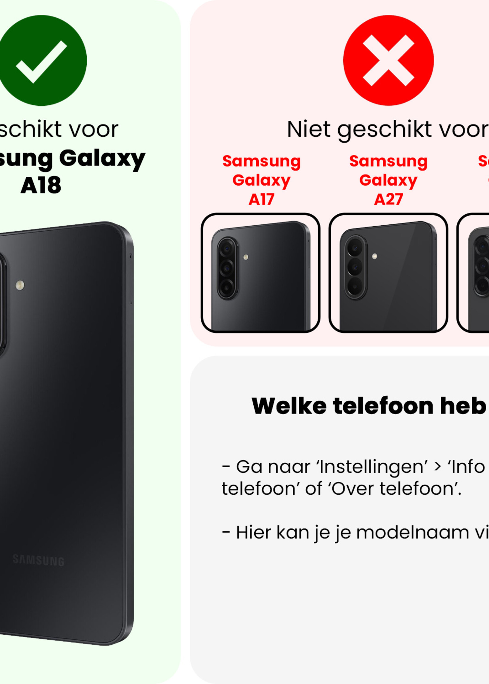 LUQ LUQ Samsung Galaxy A18 Screenprotector Glas Full Cover