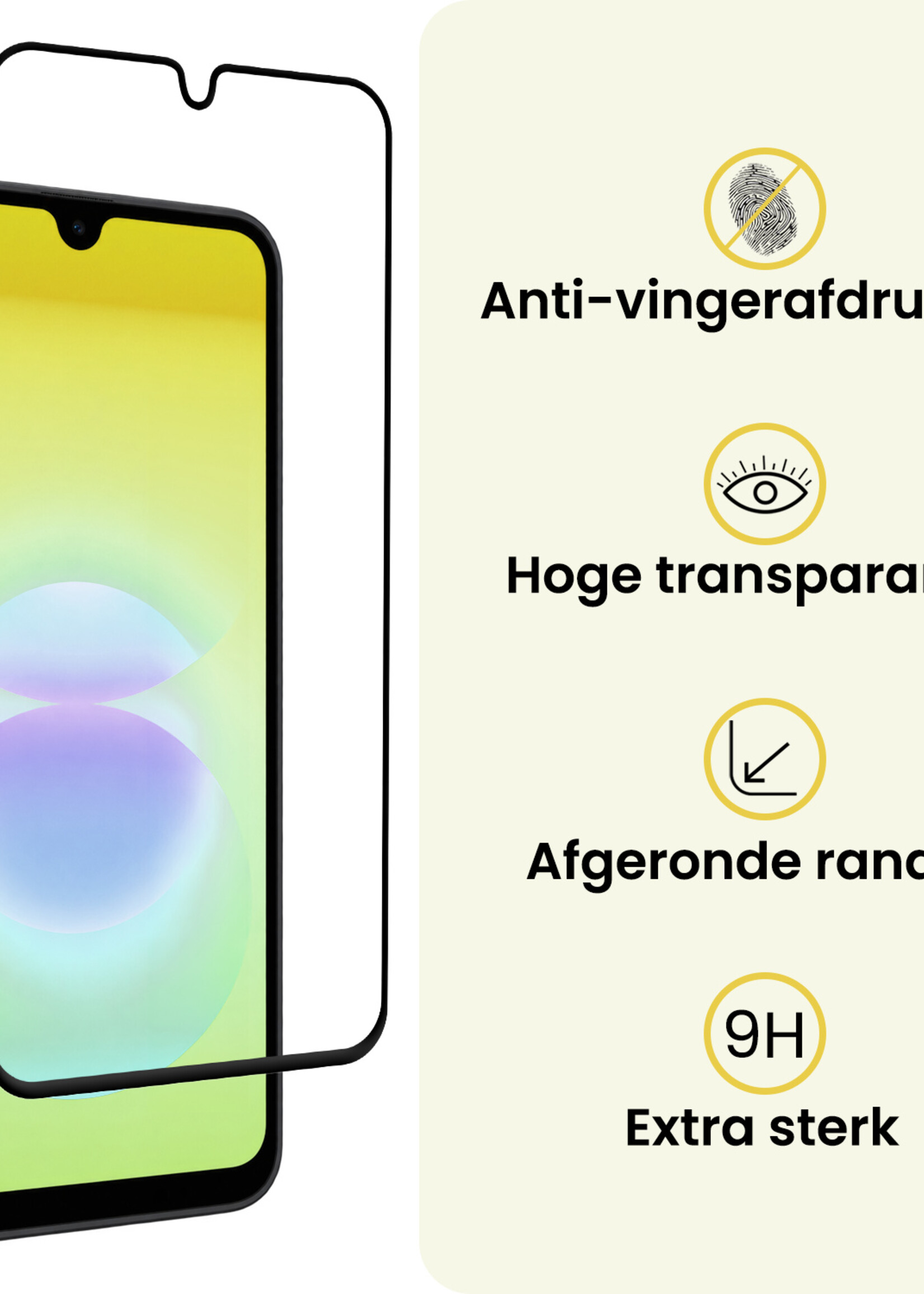 LUQ LUQ Samsung Galaxy A18 Screenprotector Glas Full Cover