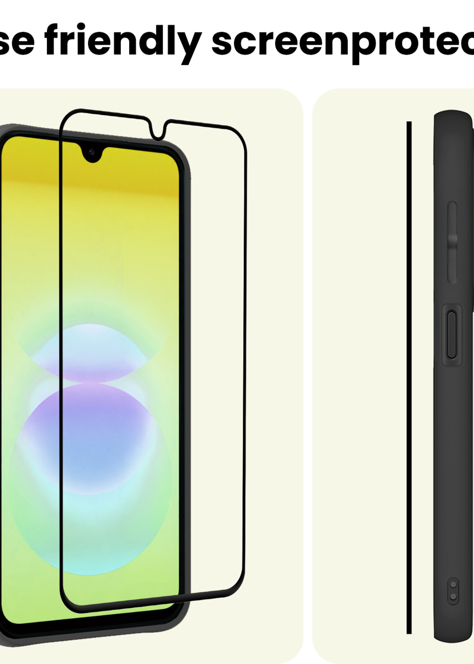 LUQ LUQ Samsung Galaxy A18 Screenprotector Glas Full Cover