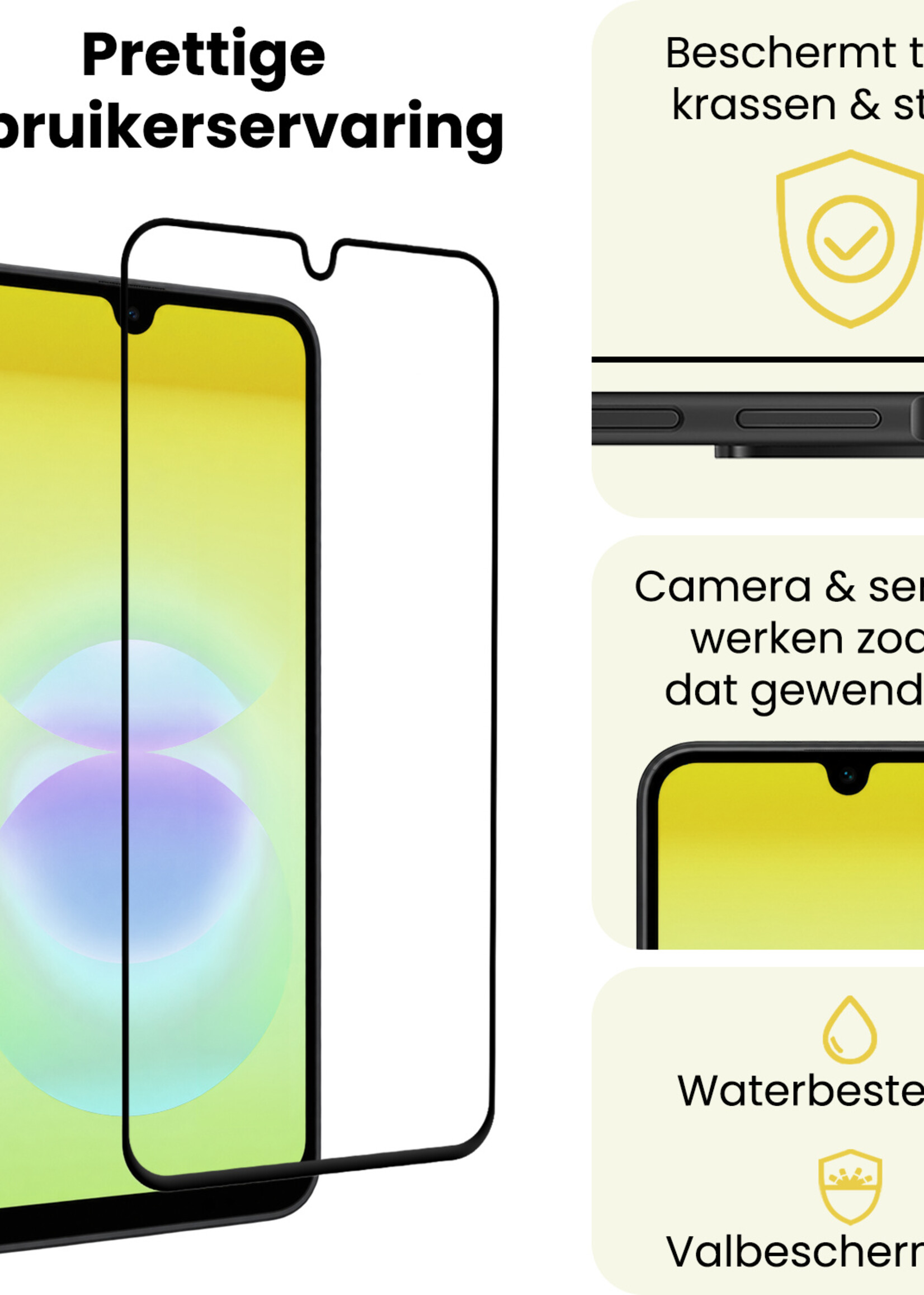 LUQ LUQ Samsung Galaxy A18 Screenprotector Glas Full Cover - 3 PACK