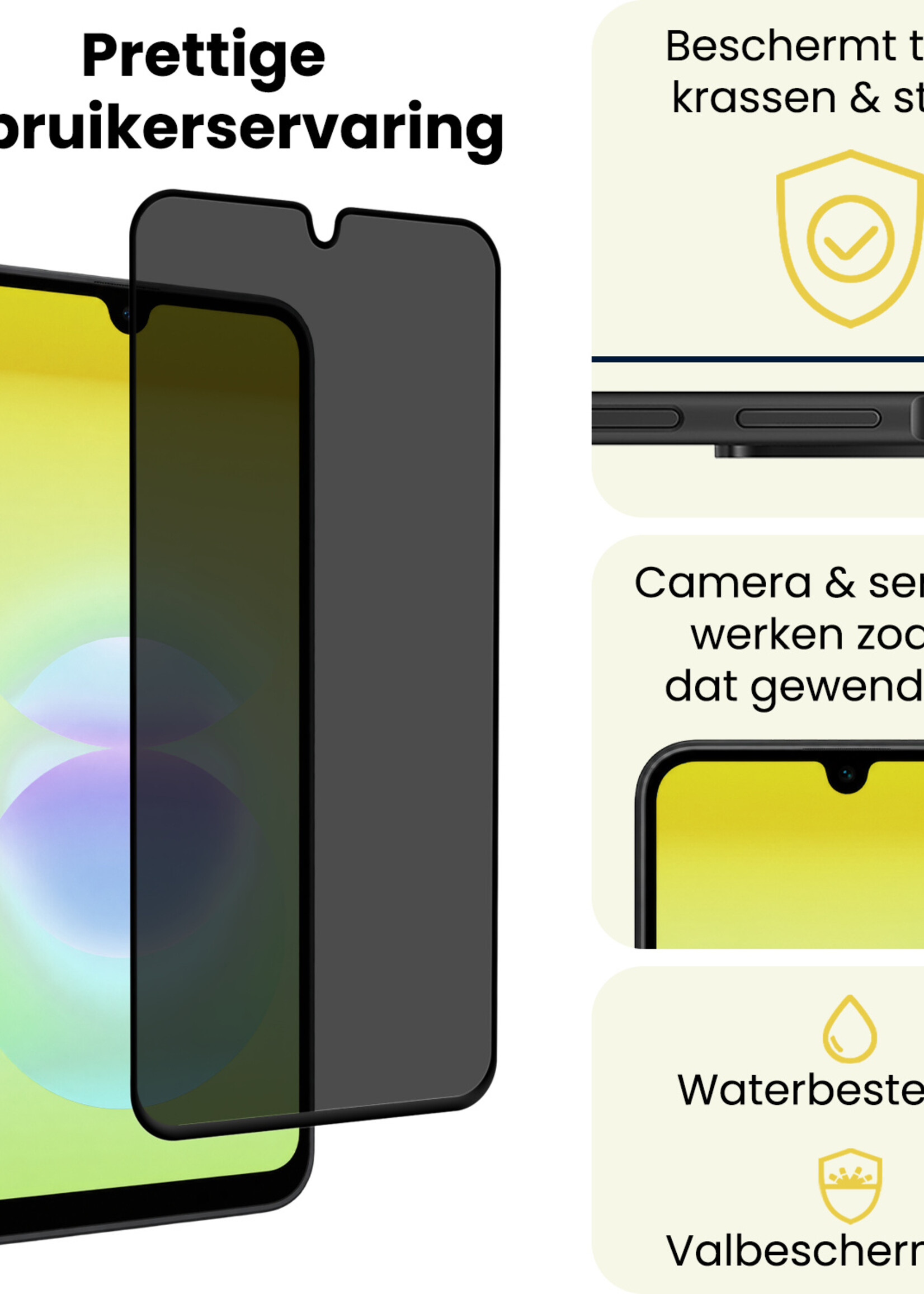 LUQ LUQ Samsung Galaxy A18 Screenprotector Glas Privacy - 3 PACK
