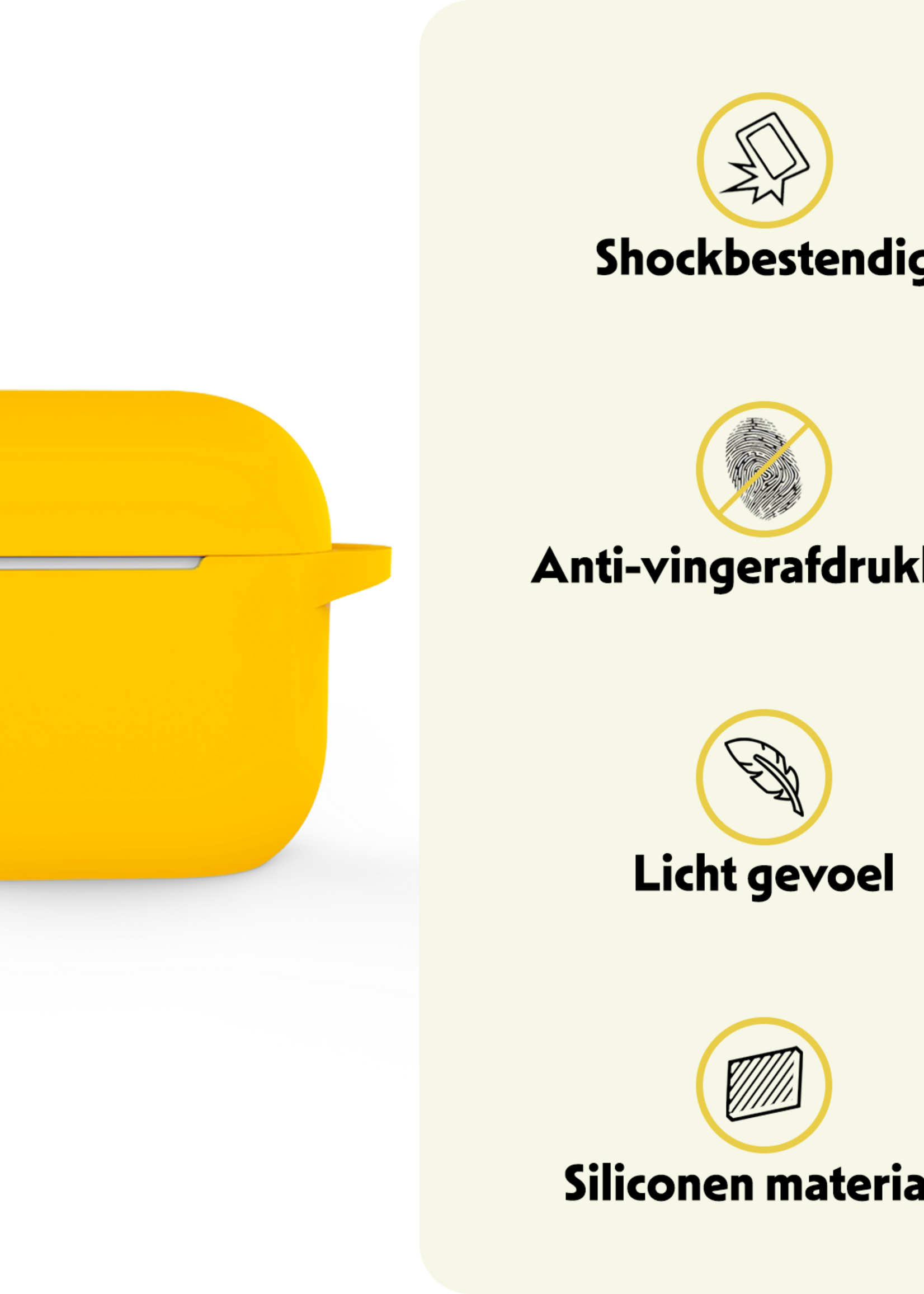 LUQ LUQ Siliconen Hoesje Voor Apple AirPods 5 - Geel