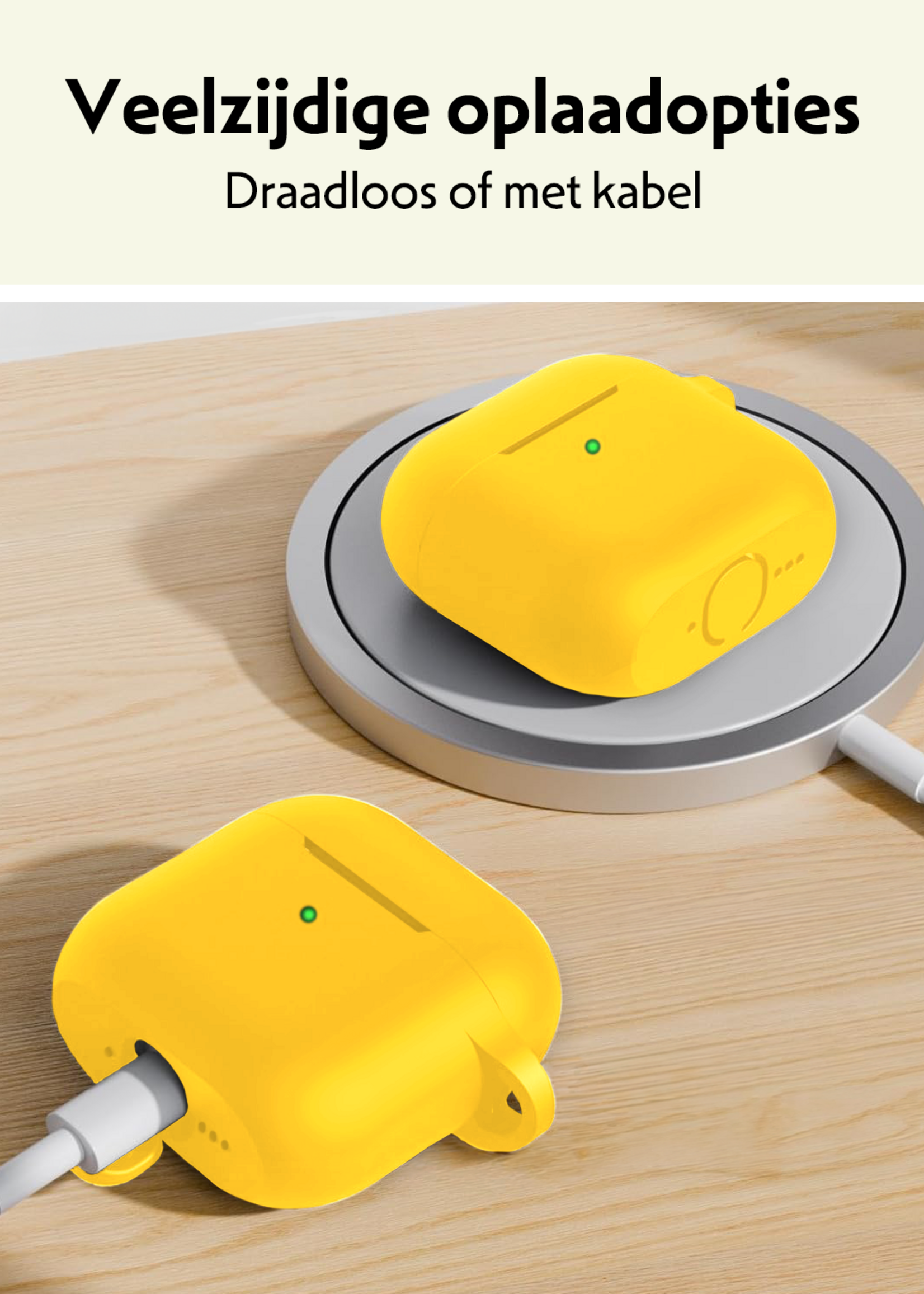 LUQ LUQ Siliconen Hoesje Voor Apple AirPods 5 - Geel