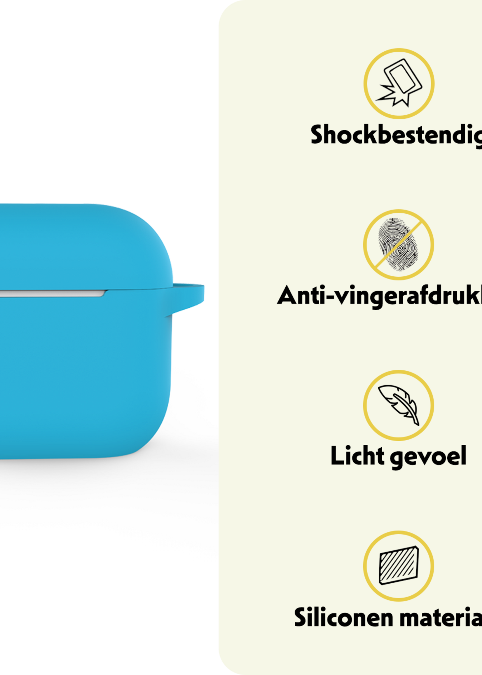 LUQ LUQ Siliconen Hoesje Voor Apple AirPods 5 - Lichtblauw
