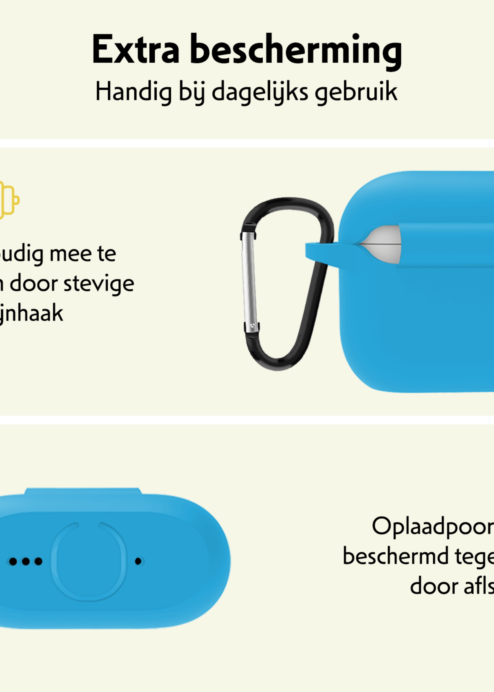 LUQ LUQ Siliconen Hoesje Voor Apple AirPods 5 - Lichtblauw
