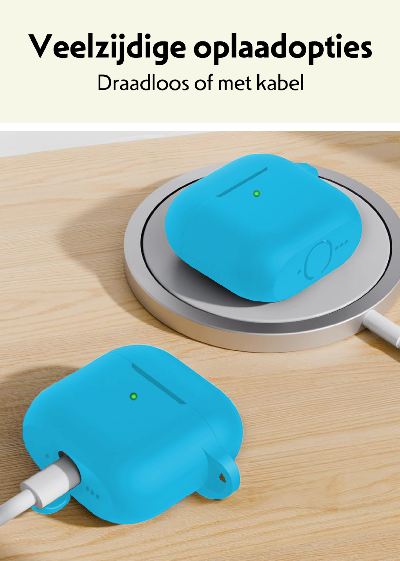 LUQ LUQ Siliconen Hoesje Voor Apple AirPods 5 - Lichtblauw