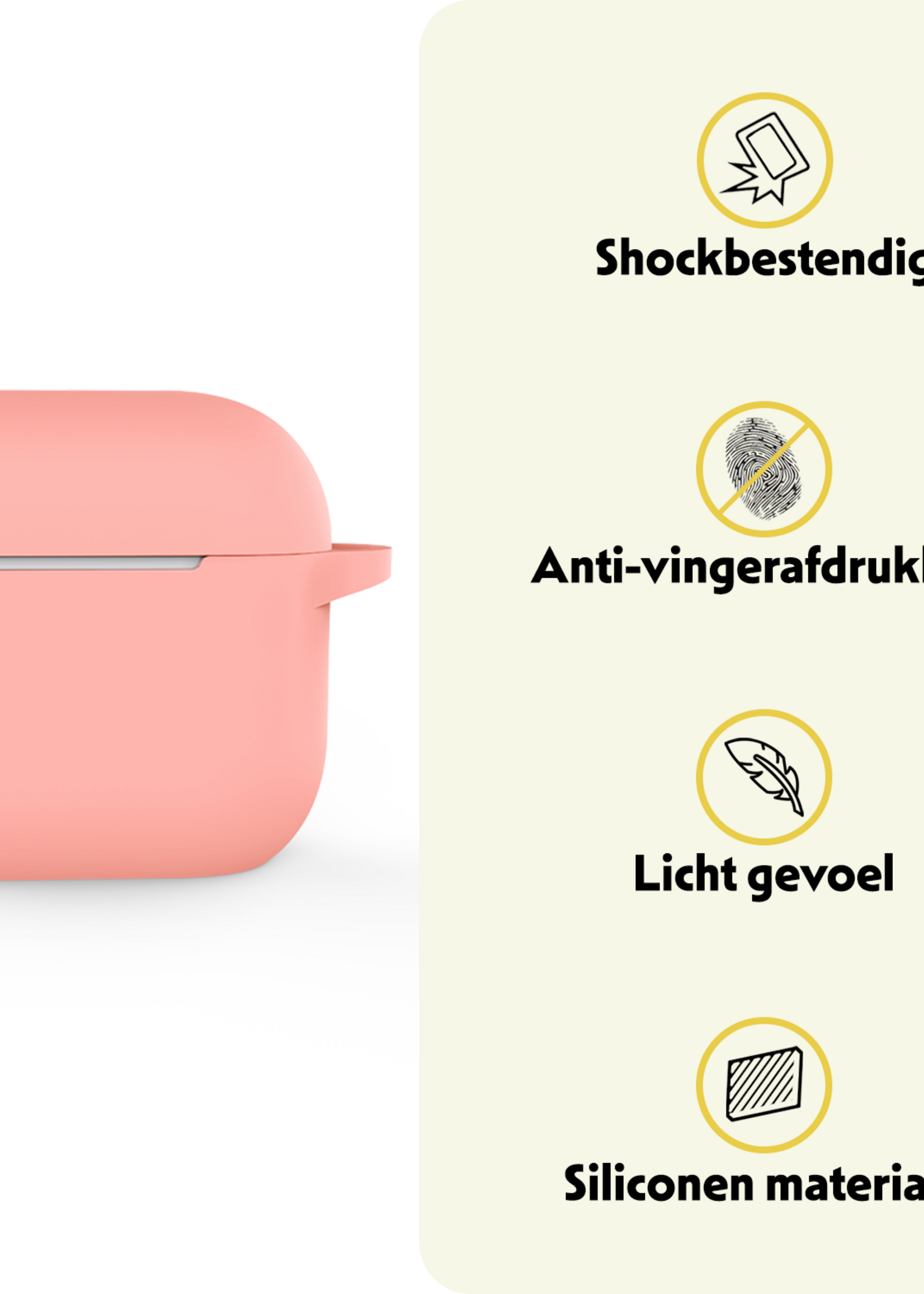 LUQ LUQ Siliconen Hoesje Voor Apple AirPods 5 - Lichtroze