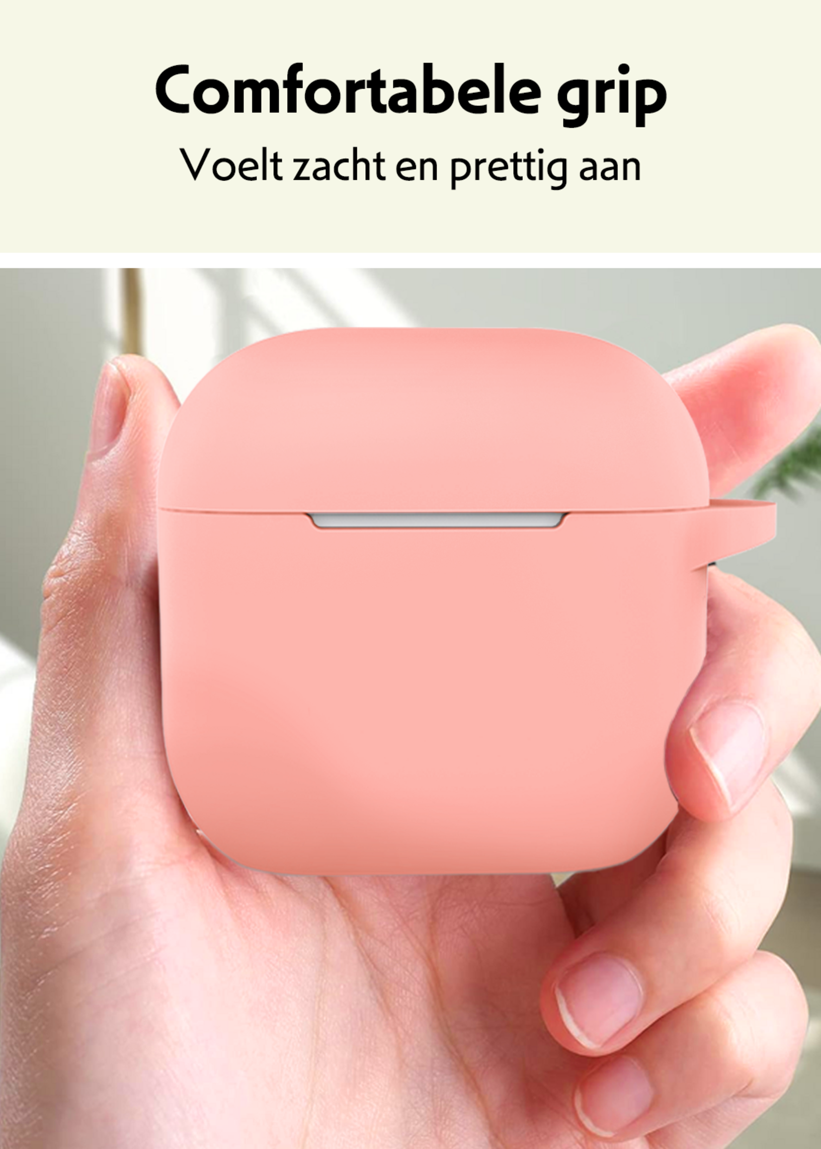LUQ LUQ Siliconen Hoesje Voor Apple AirPods 5 - Lichtroze
