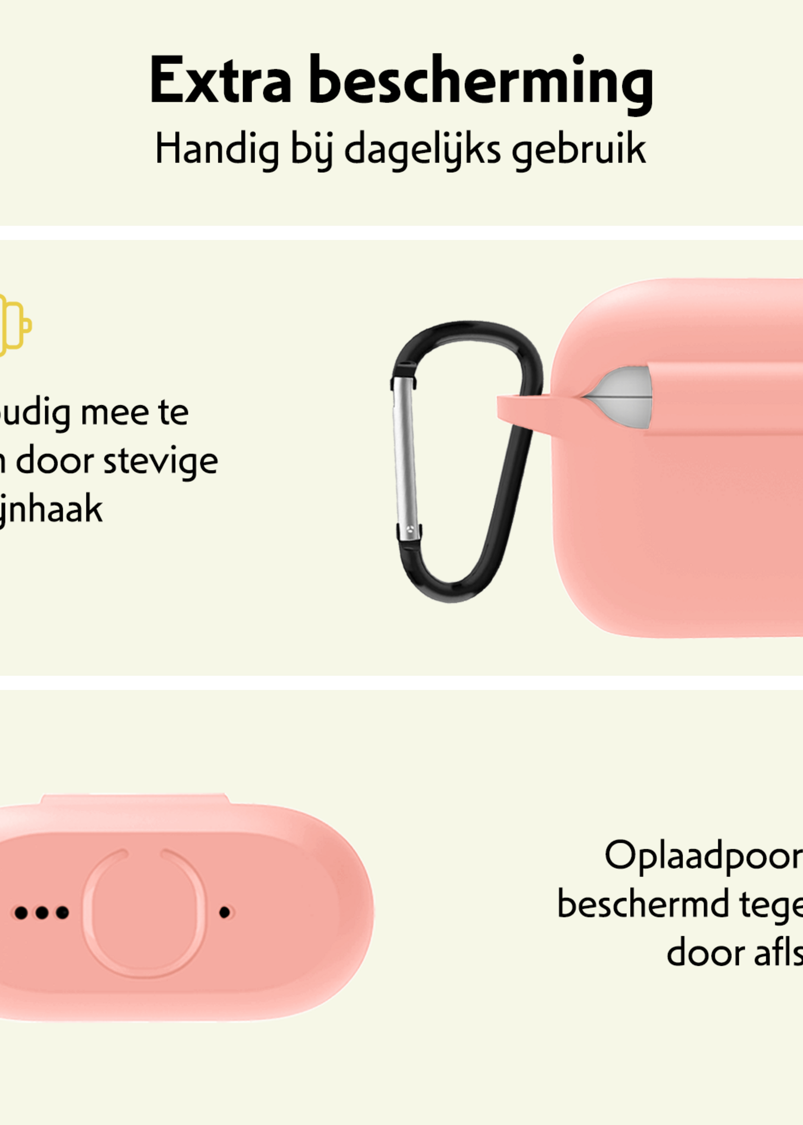 LUQ LUQ Siliconen Hoesje Voor Apple AirPods 5 - Lichtroze