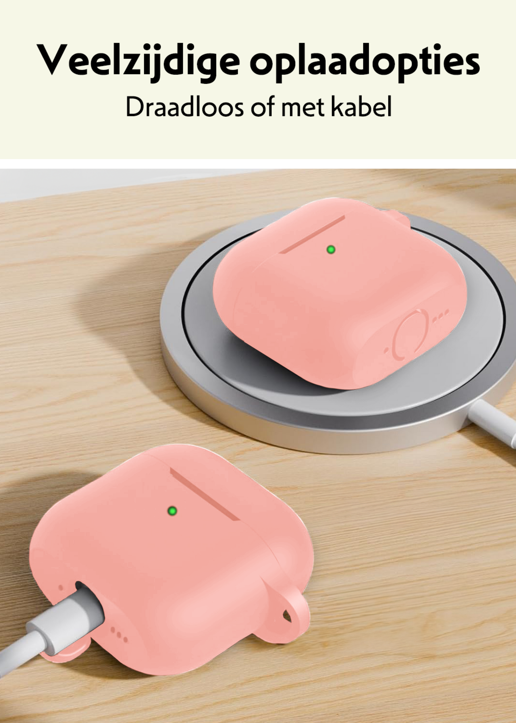 LUQ LUQ Siliconen Hoesje Voor Apple AirPods 5 - Lichtroze