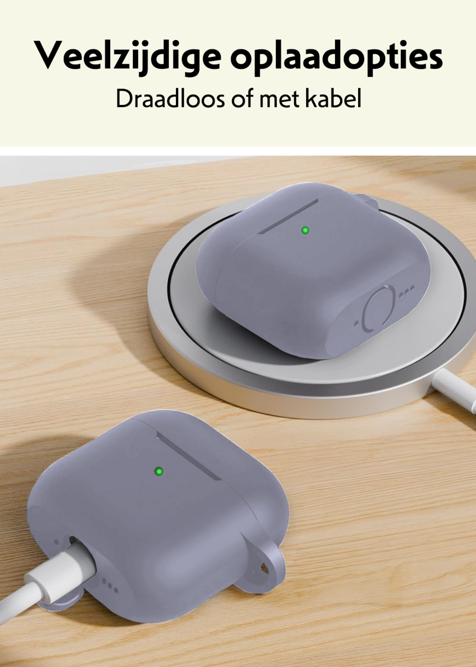 LUQ LUQ Siliconen Hoesje Voor Apple AirPods 5 - Lila