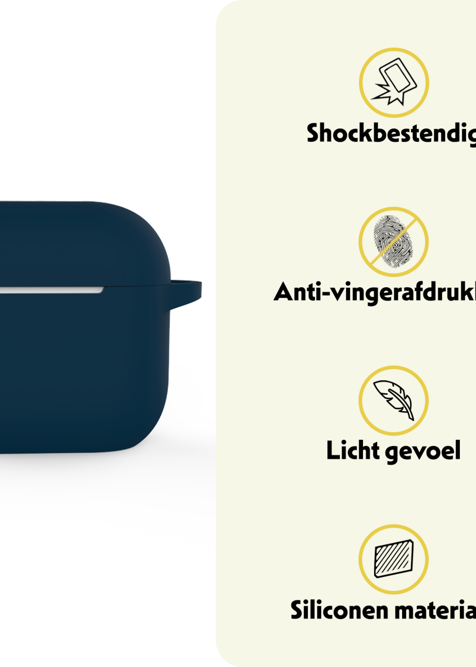 LUQ LUQ Siliconen Hoesje Voor Apple AirPods 5 - Navy