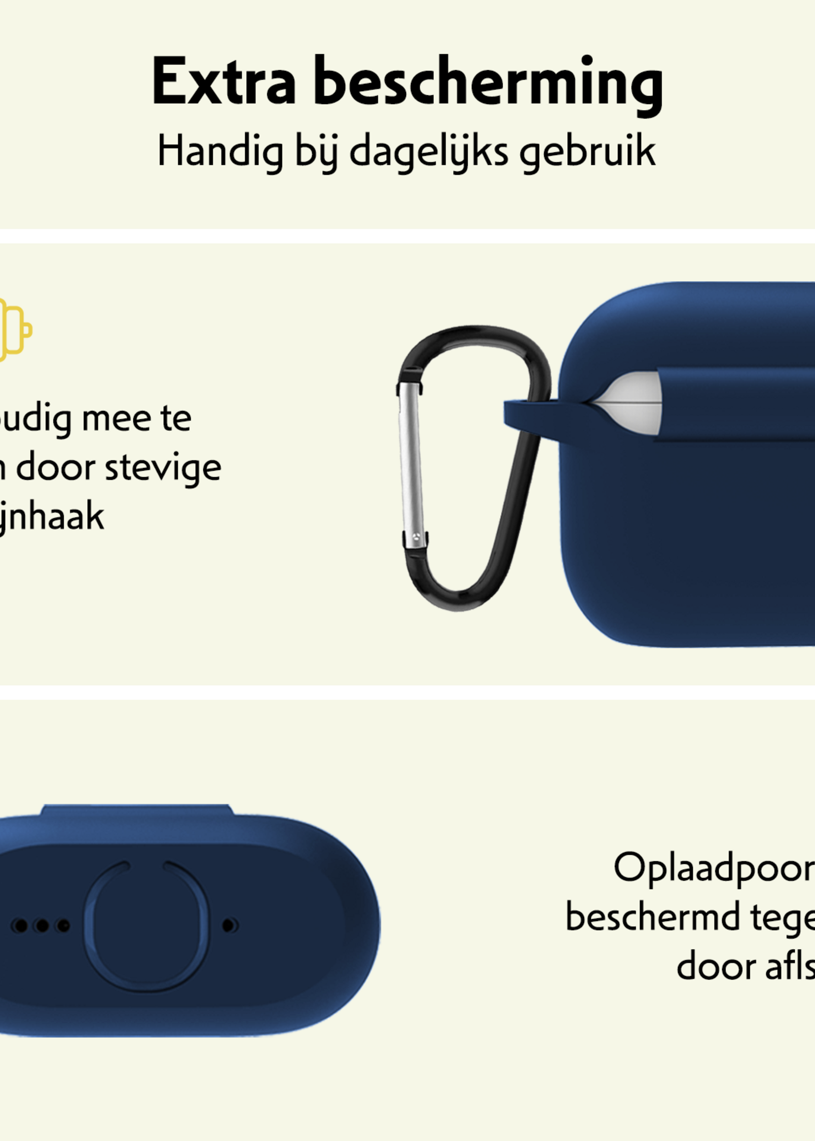 LUQ LUQ Siliconen Hoesje Voor Apple AirPods 5 - Navy
