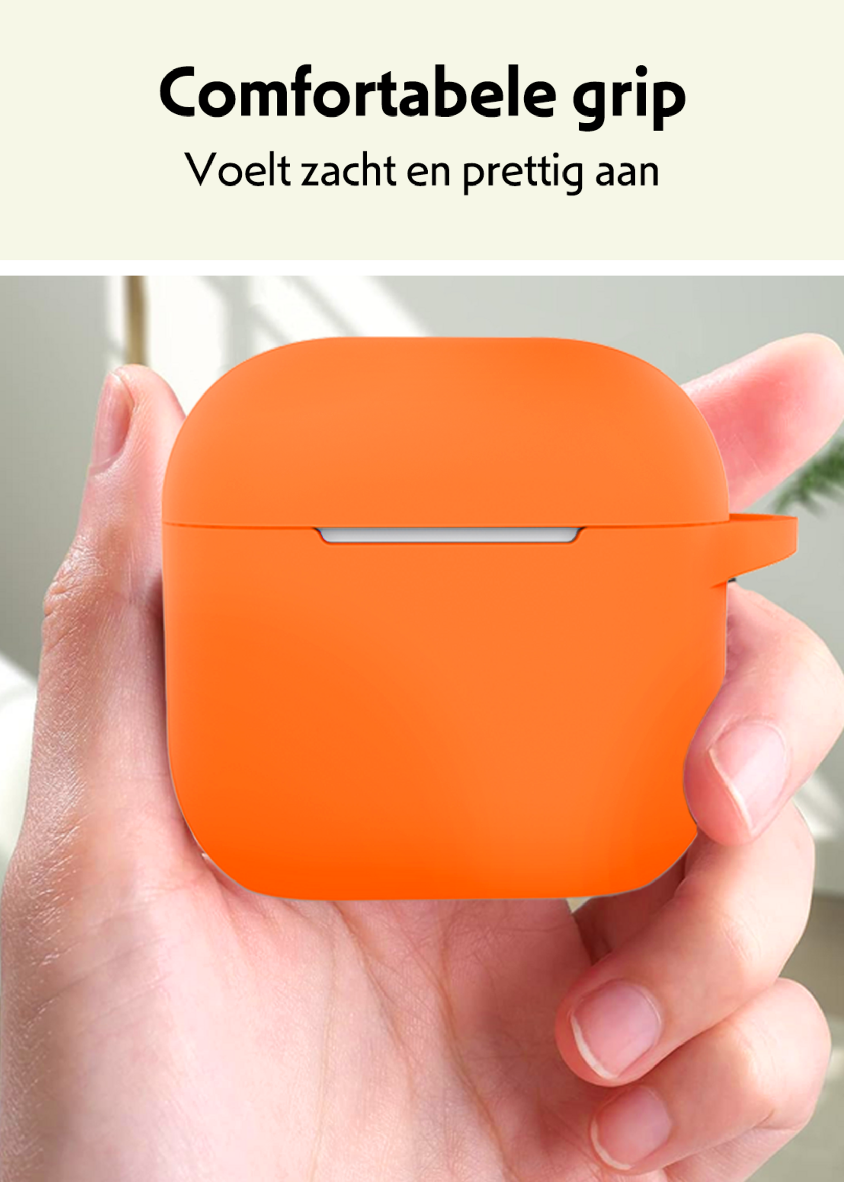 LUQ LUQ Siliconen Hoesje Voor Apple AirPods 5 - Oranje
