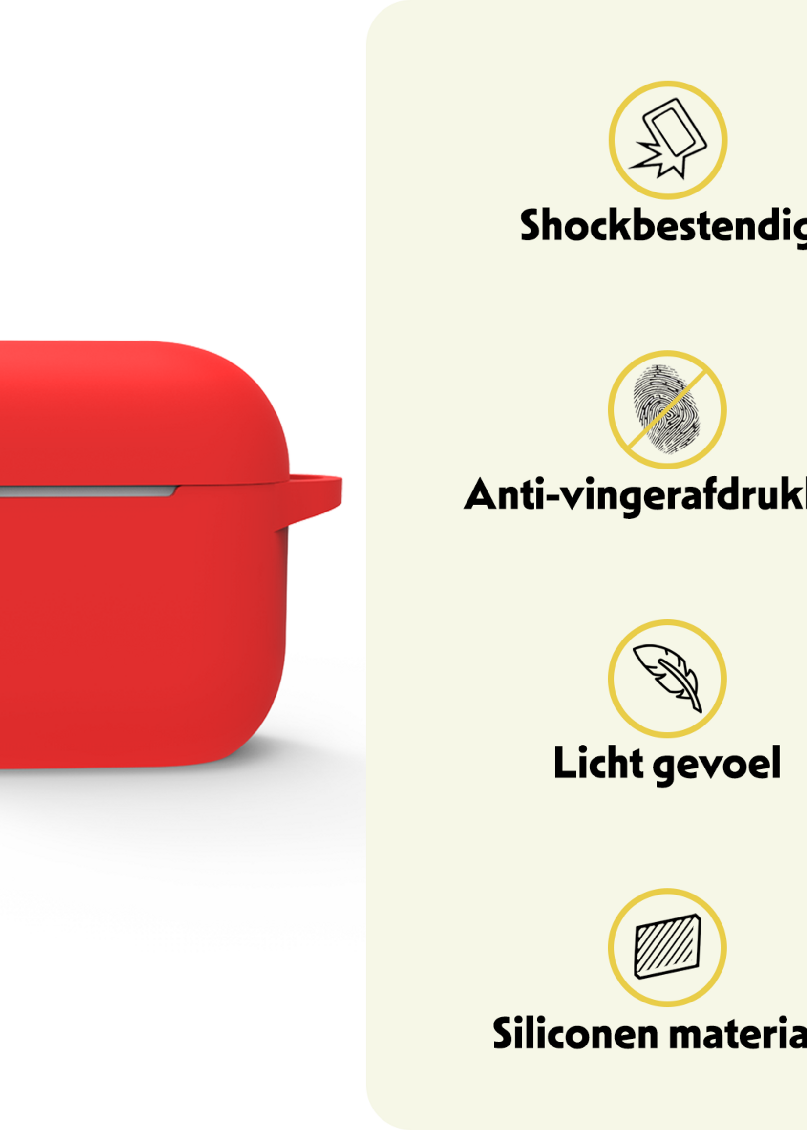LUQ LUQ Siliconen Hoesje Voor Apple AirPods 5 - Rood
