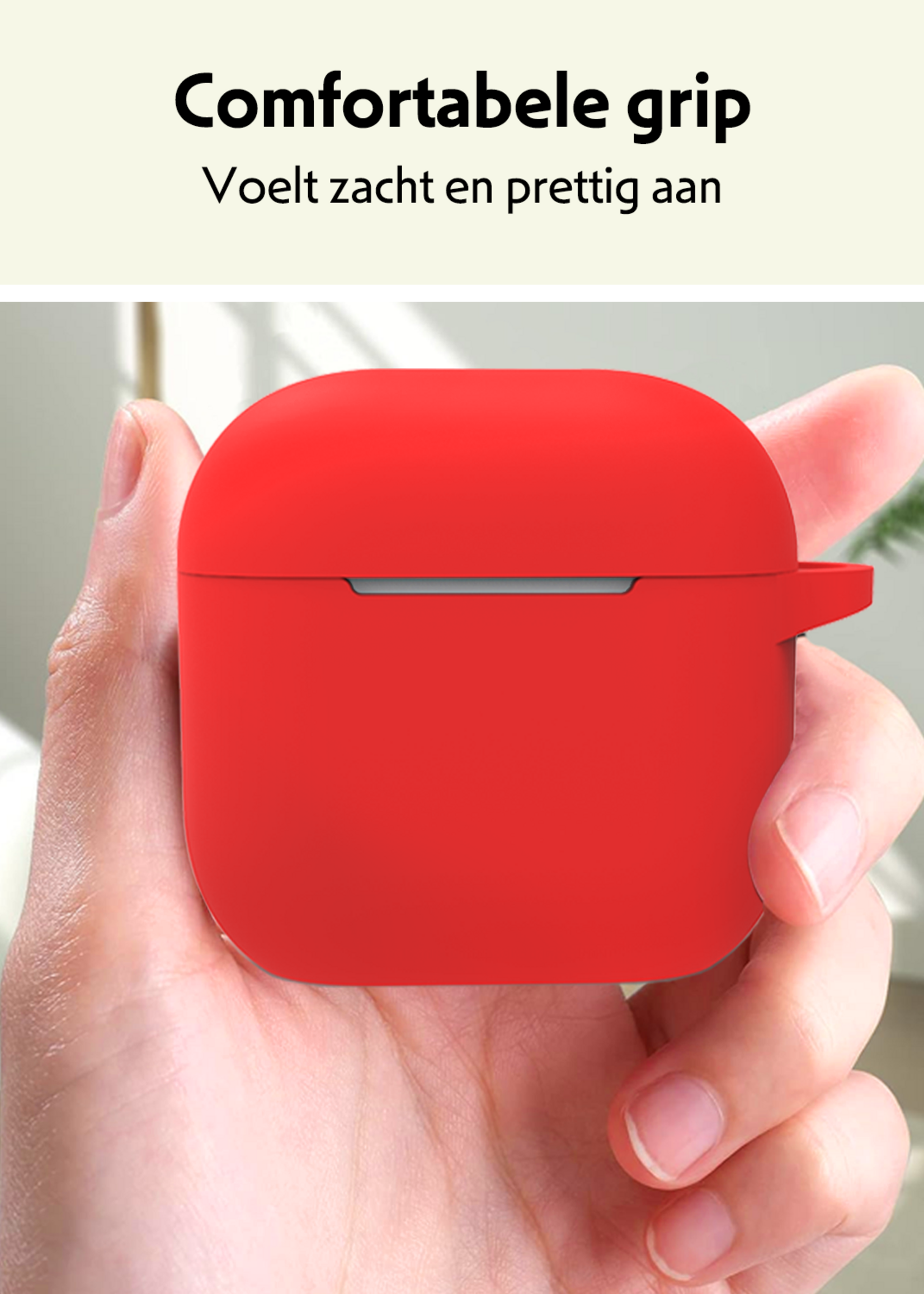LUQ LUQ Siliconen Hoesje Voor Apple AirPods 5 - Rood