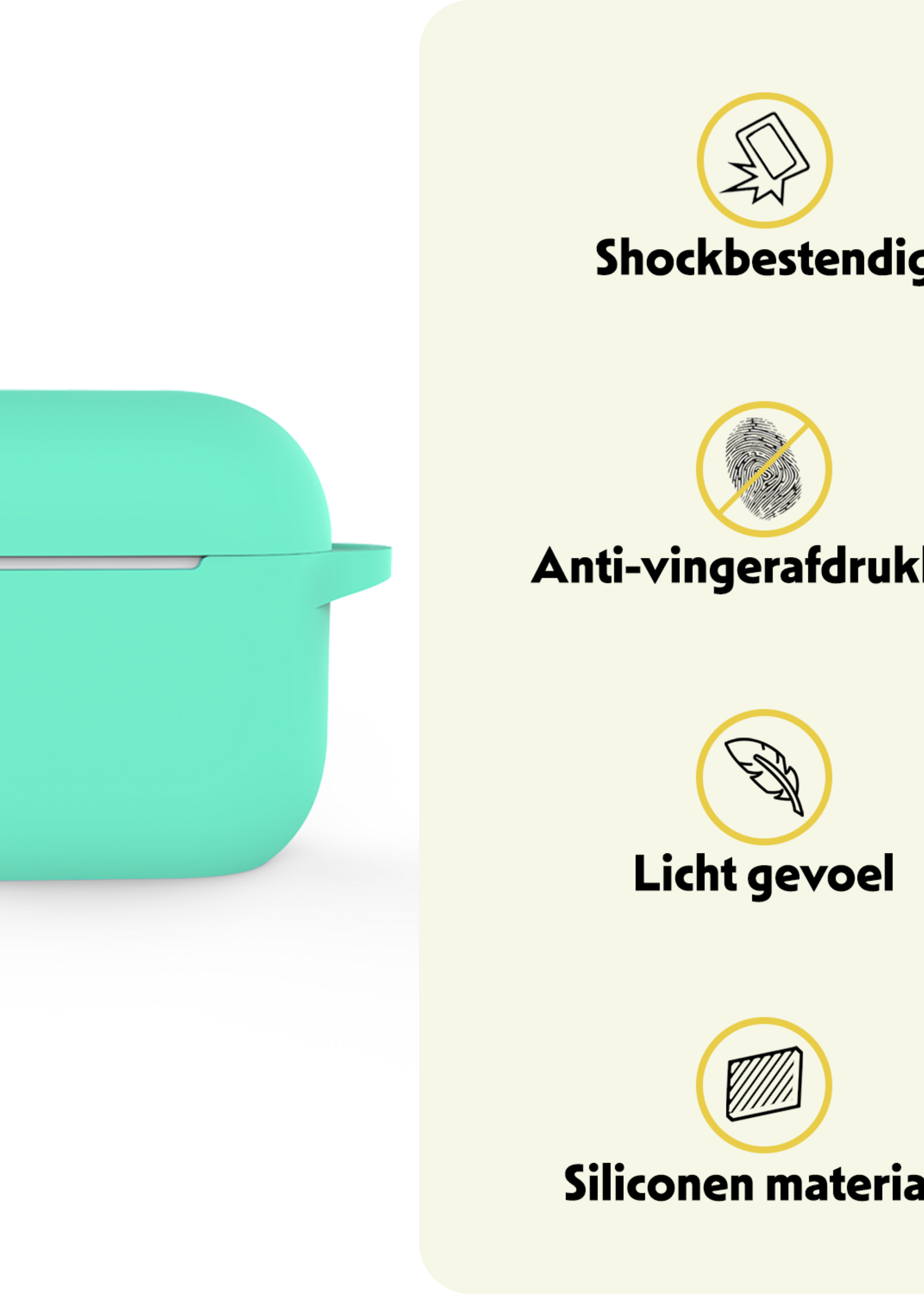 LUQ LUQ Siliconen Hoesje Voor Apple AirPods 5 - Turquoise