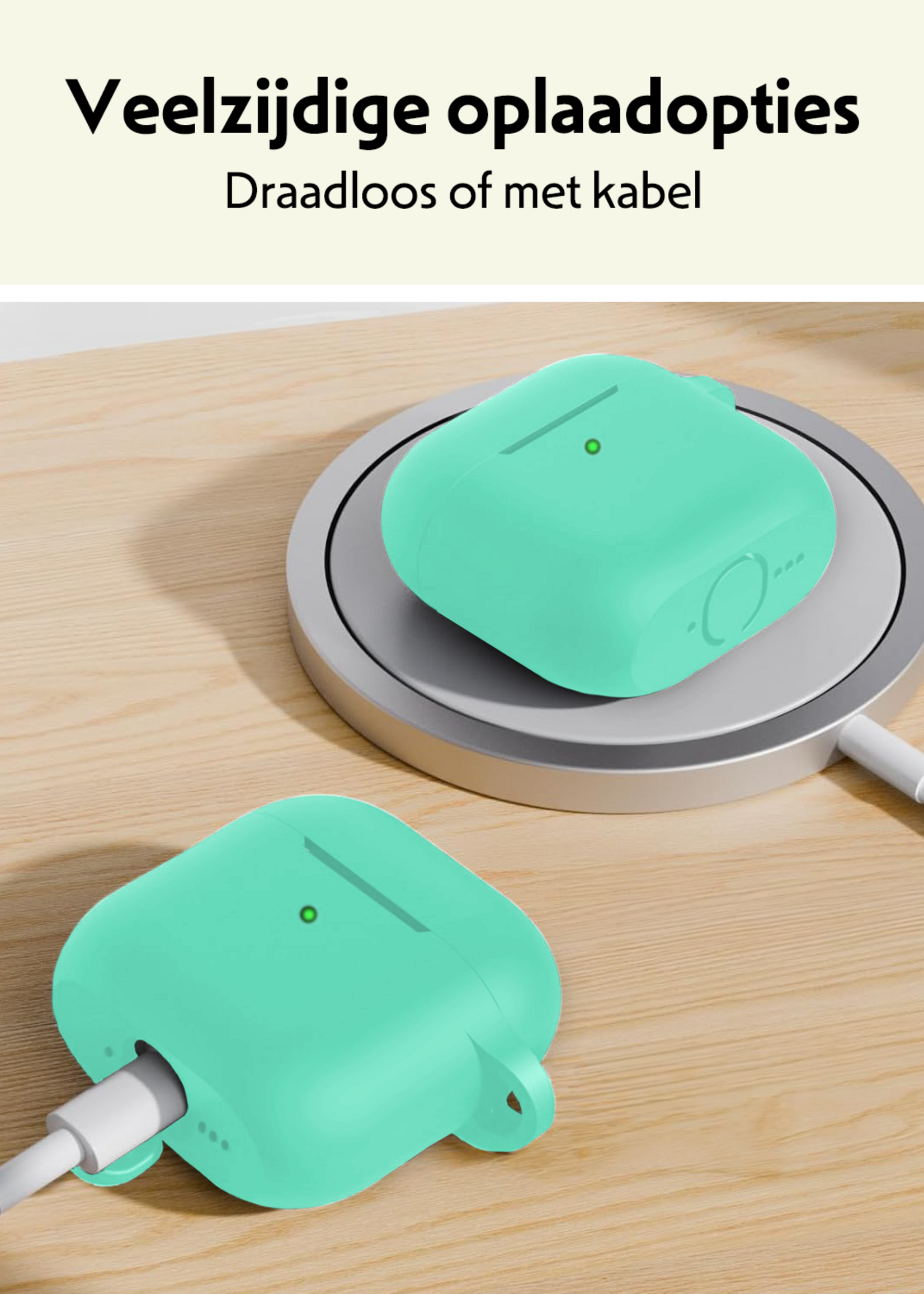 LUQ LUQ Siliconen Hoesje Voor Apple AirPods 5 - Turquoise