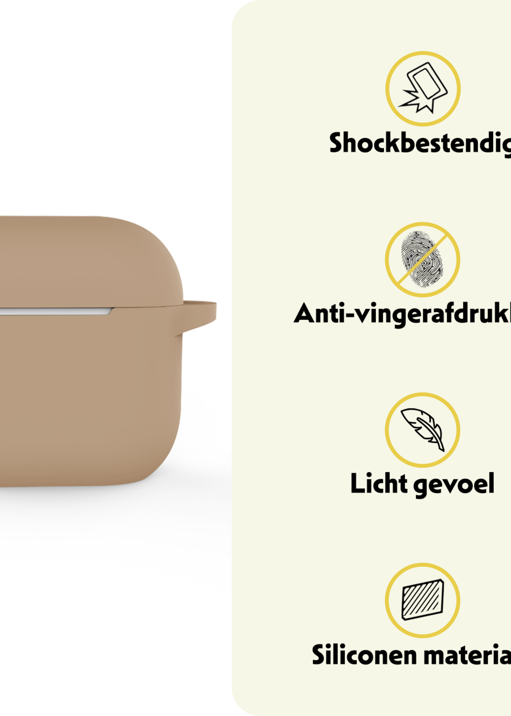 LUQ LUQ Siliconen Hoesje Voor Apple AirPods 5 - Zand