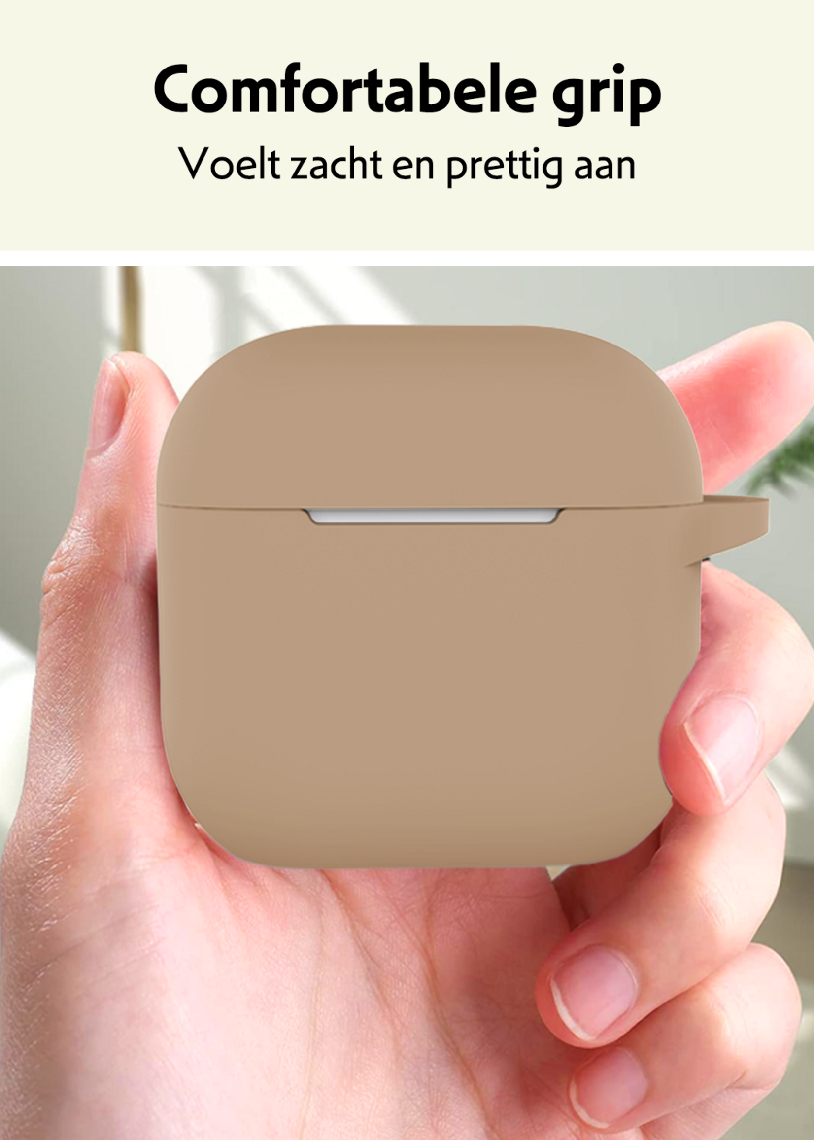 LUQ LUQ Siliconen Hoesje Voor Apple AirPods 5 - Zand