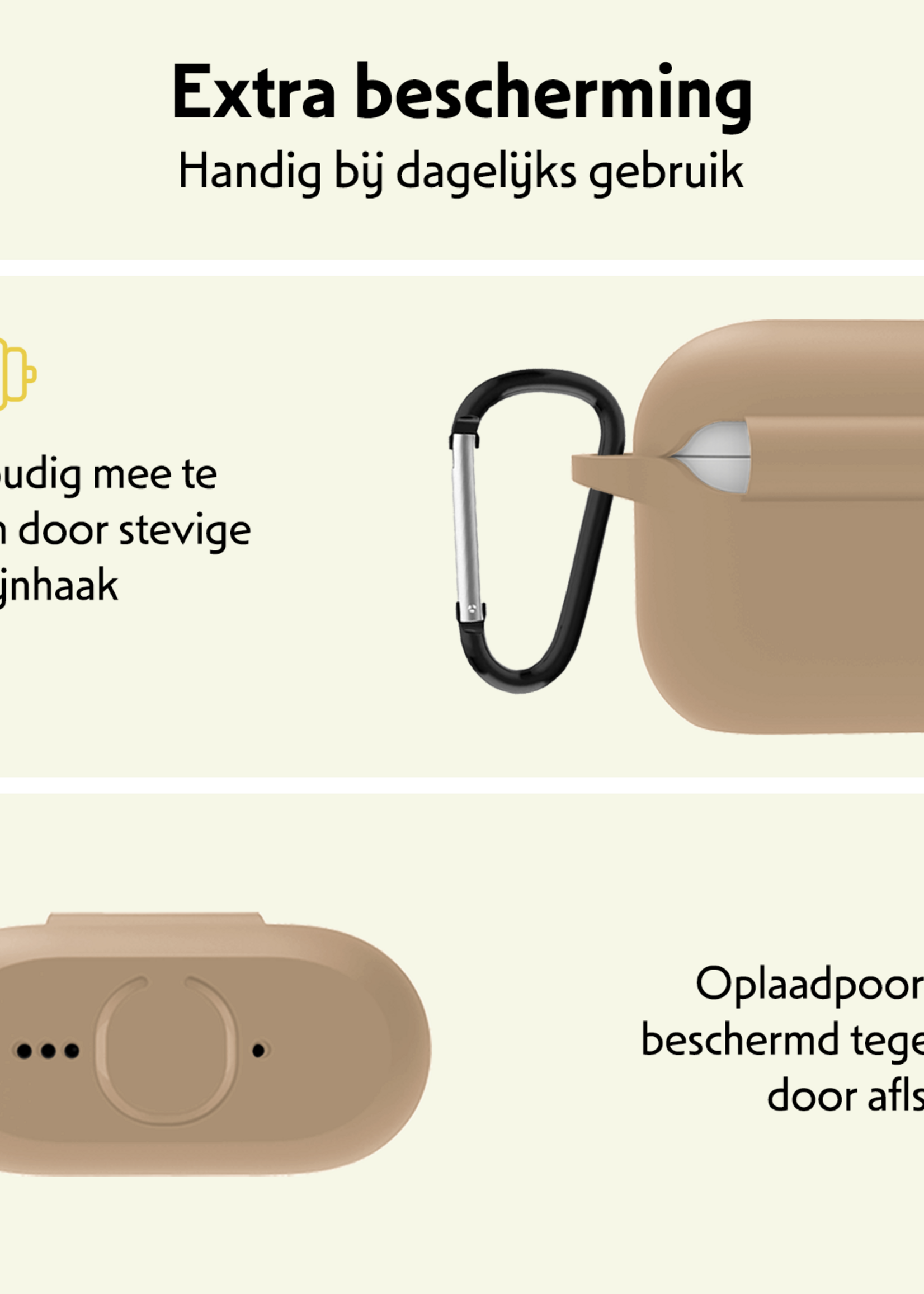 LUQ LUQ Siliconen Hoesje Voor Apple AirPods 5 - Zand