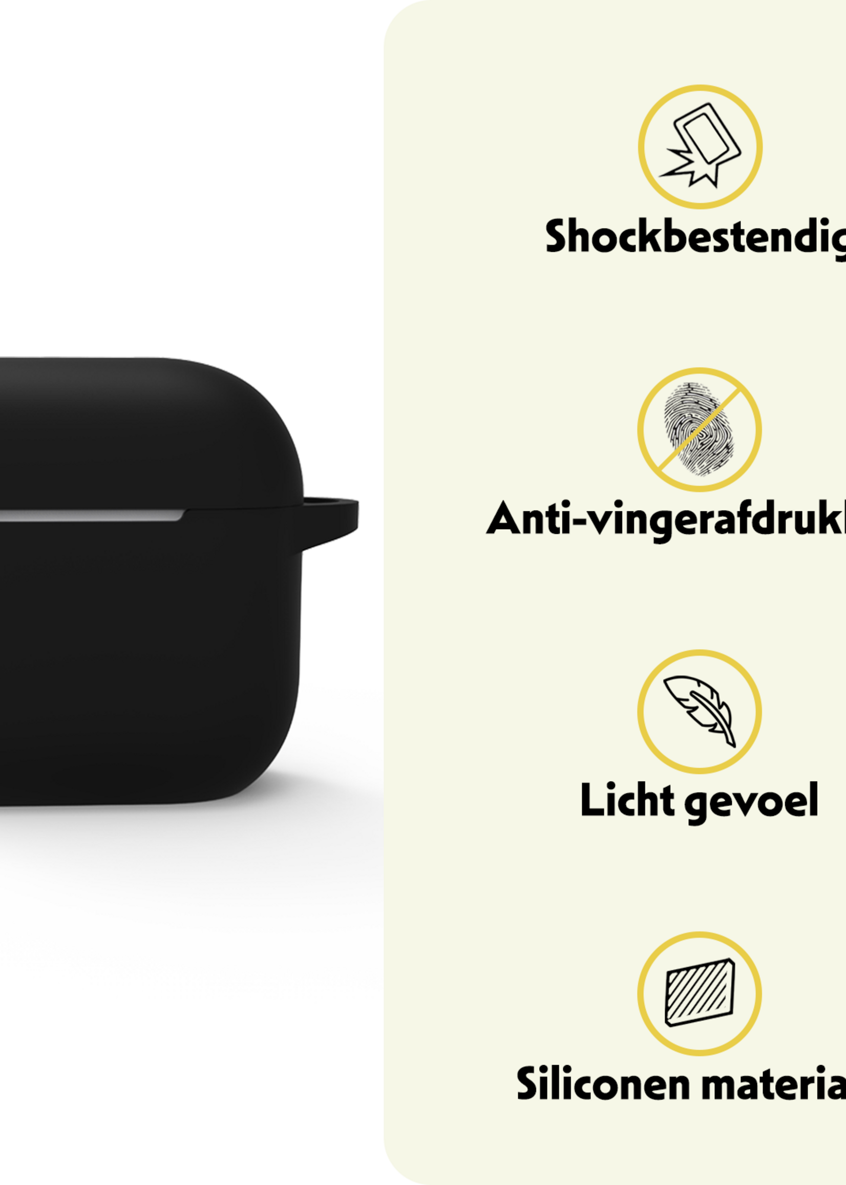 LUQ LUQ Siliconen Hoesje Voor Apple AirPods 5 - Zwart