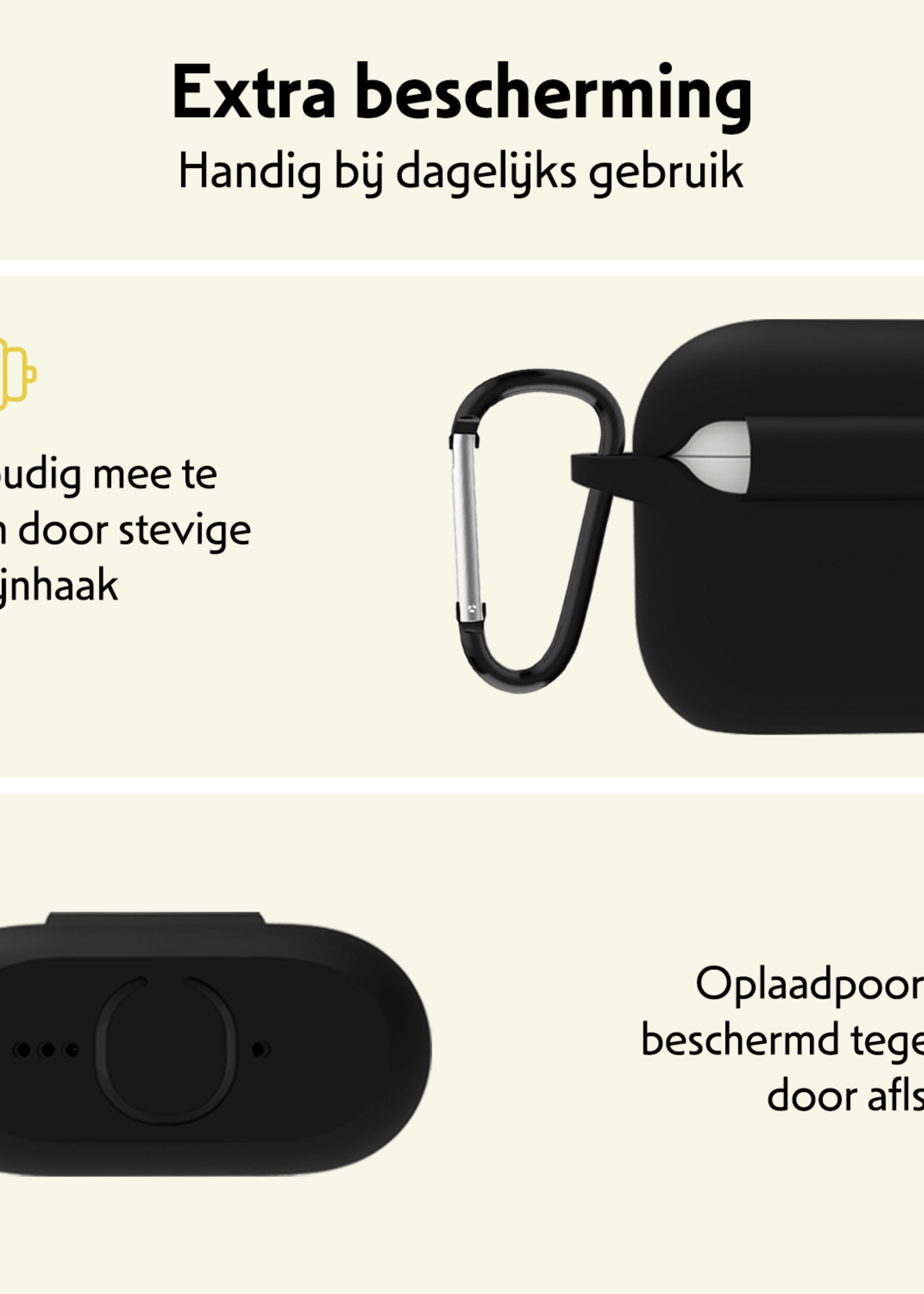 LUQ LUQ Siliconen Hoesje Voor Apple AirPods 5 - Zwart