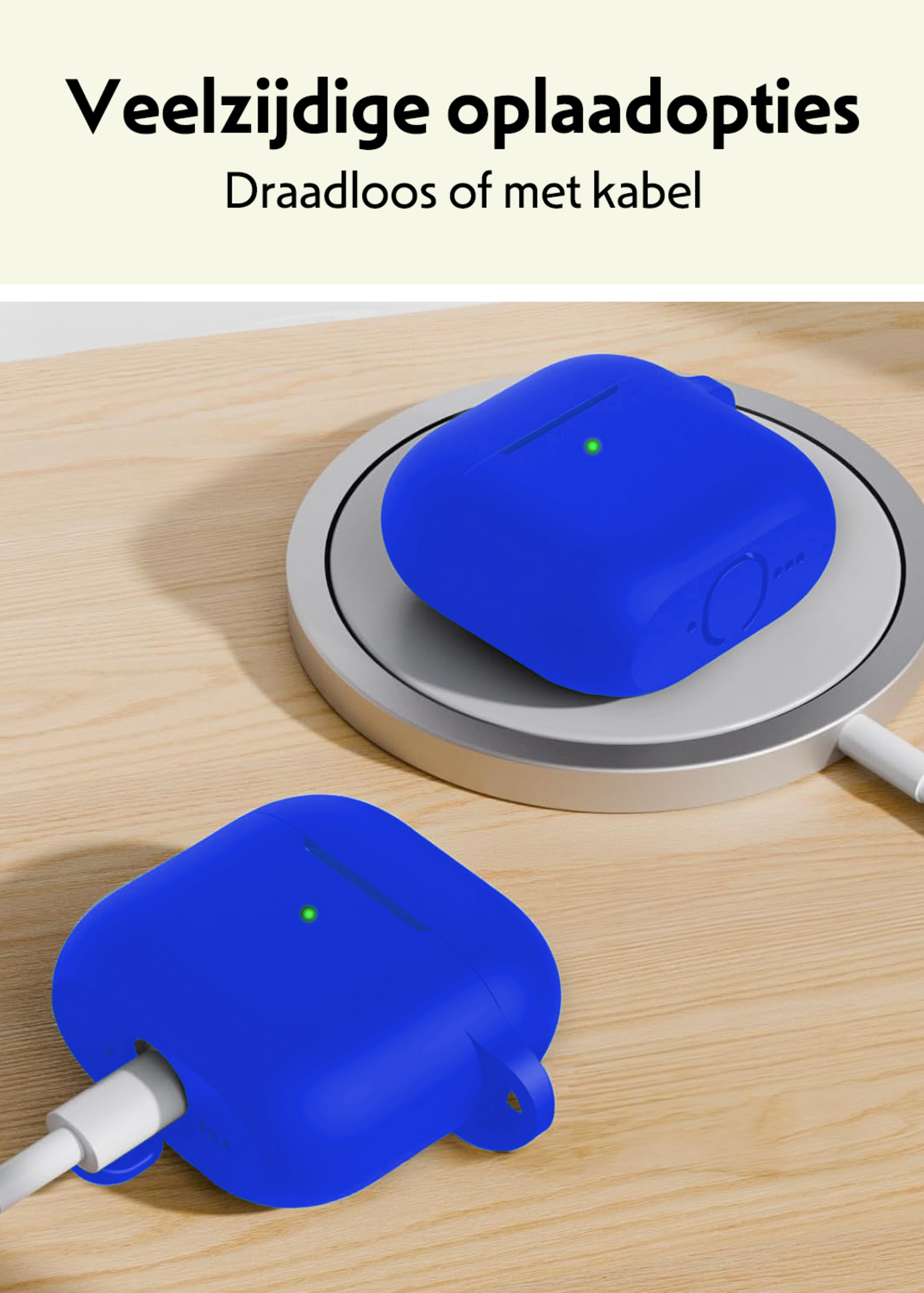 LUQ LUQ Siliconen Hoesje Voor Apple AirPods 5 - Blauw