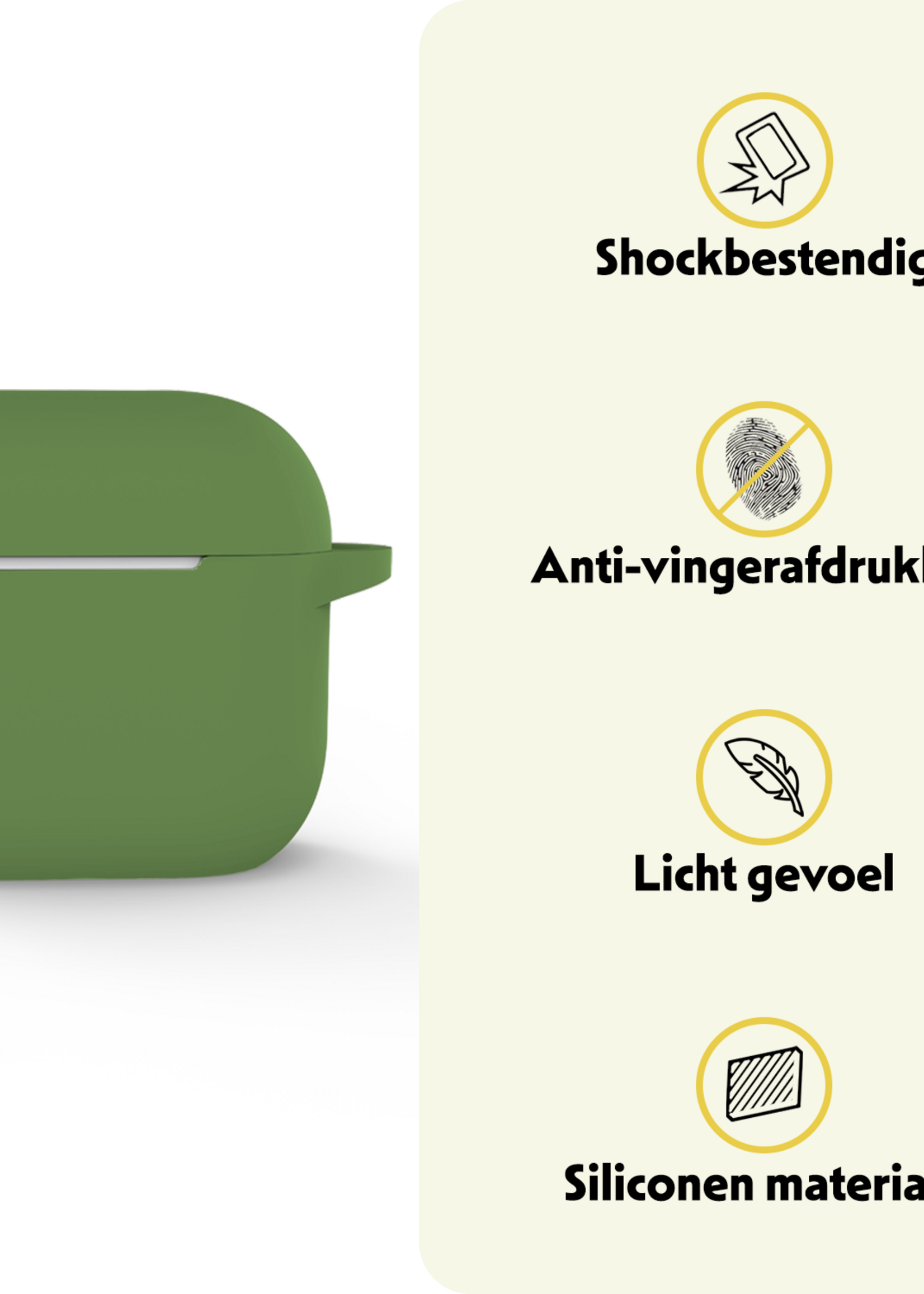 LUQ LUQ Siliconen Hoesje Voor Apple AirPods 5 - Donkergroen