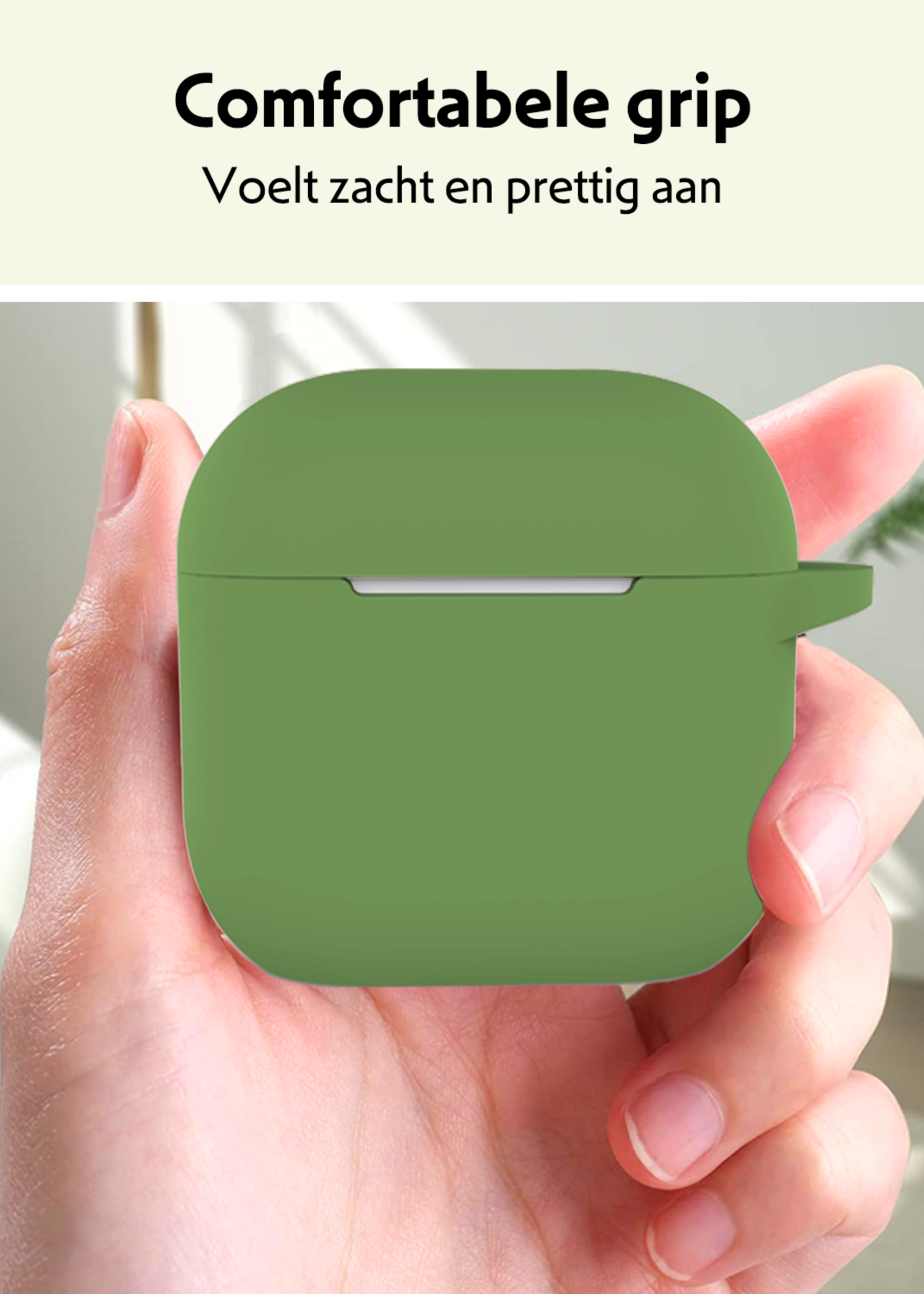 LUQ LUQ Siliconen Hoesje Voor Apple AirPods 5 - Donkergroen