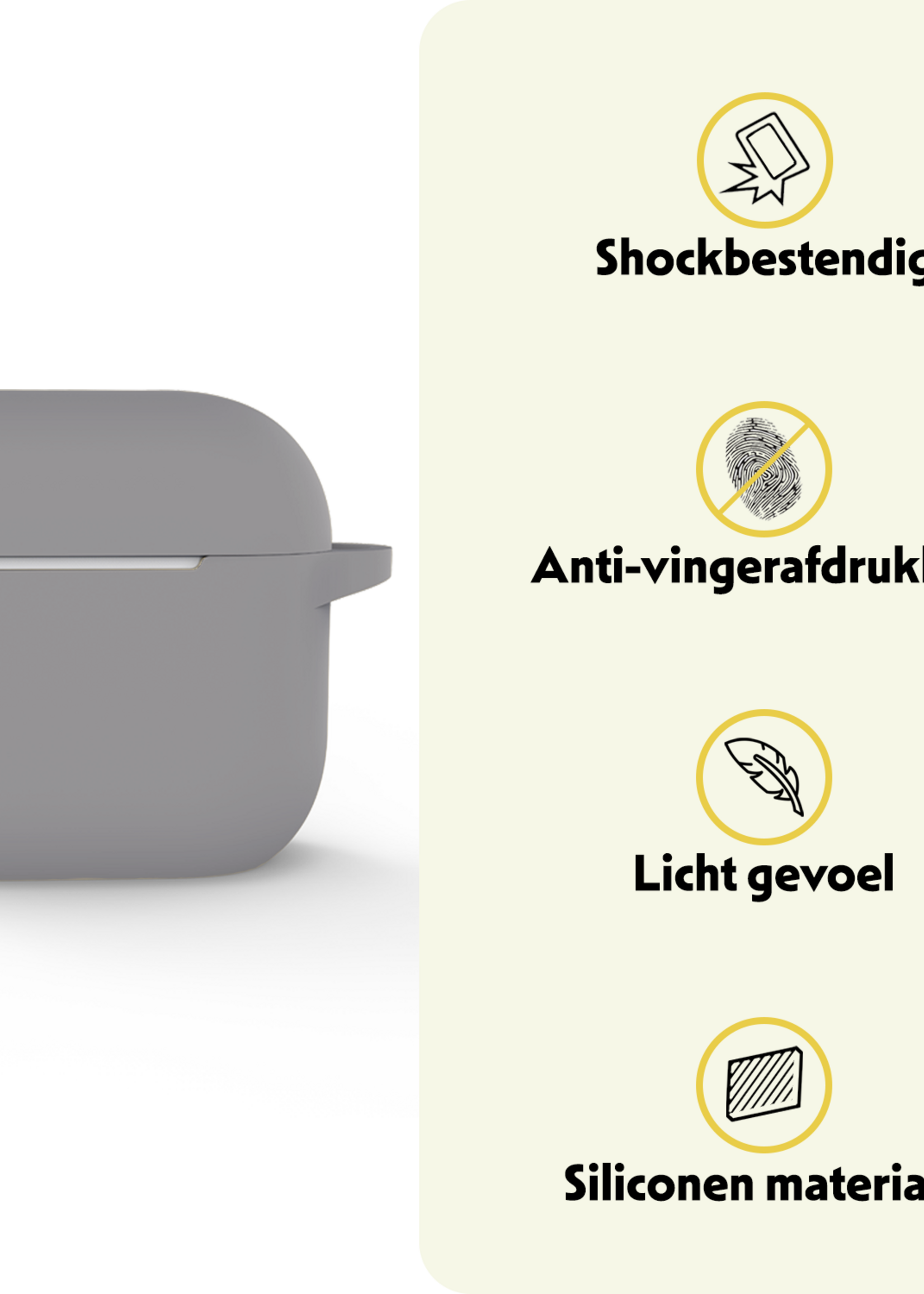 LUQ LUQ Siliconen Hoesje Voor Apple AirPods 5 - Grijs