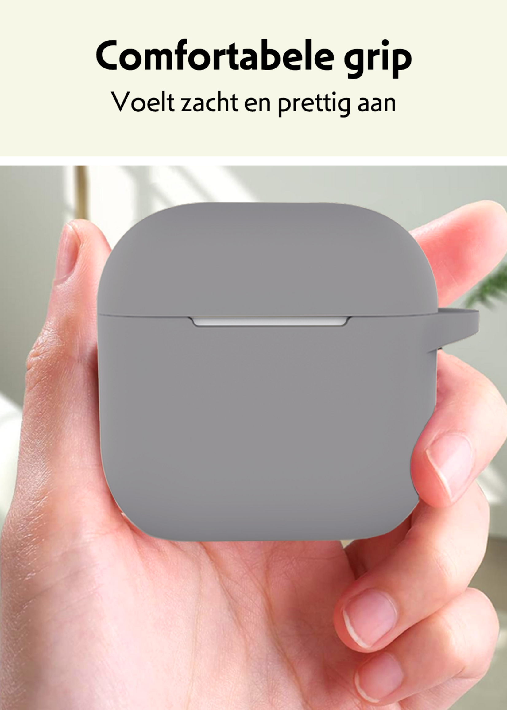 LUQ LUQ Siliconen Hoesje Voor Apple AirPods 5 - Grijs