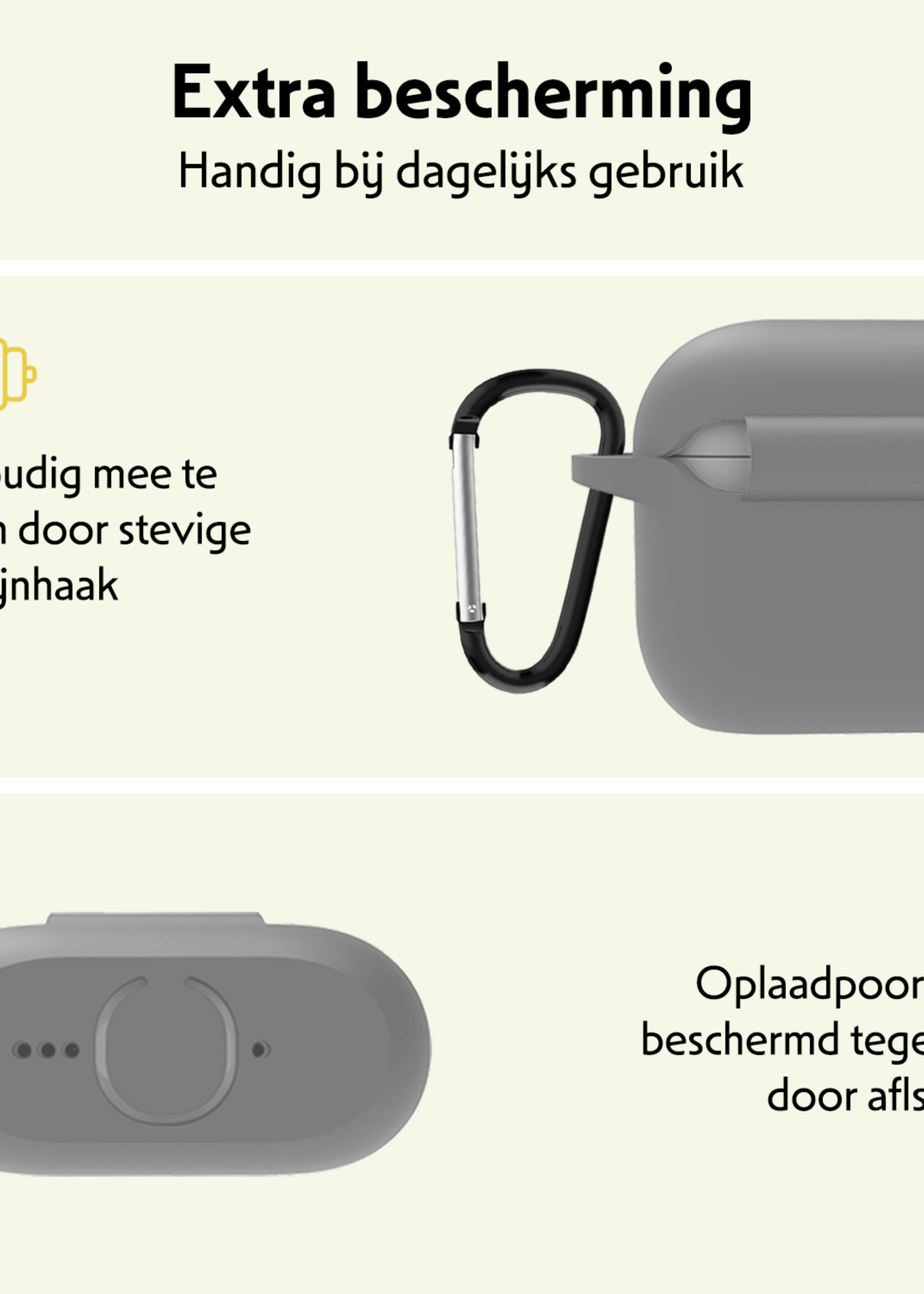 LUQ LUQ Siliconen Hoesje Voor Apple AirPods 5 - Grijs