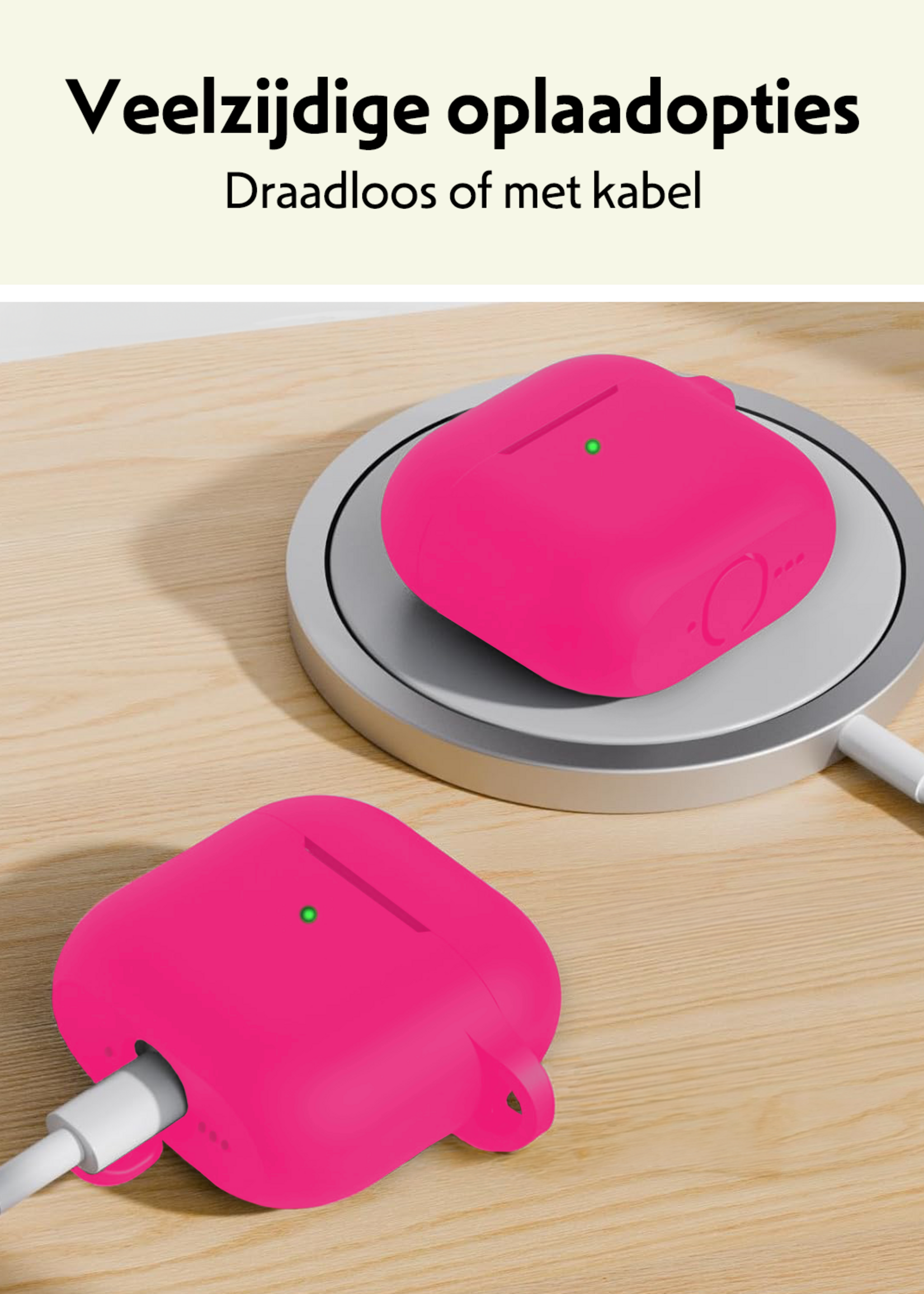 LUQ LUQ Siliconen Hoesje Voor Apple AirPods 5 - Roze