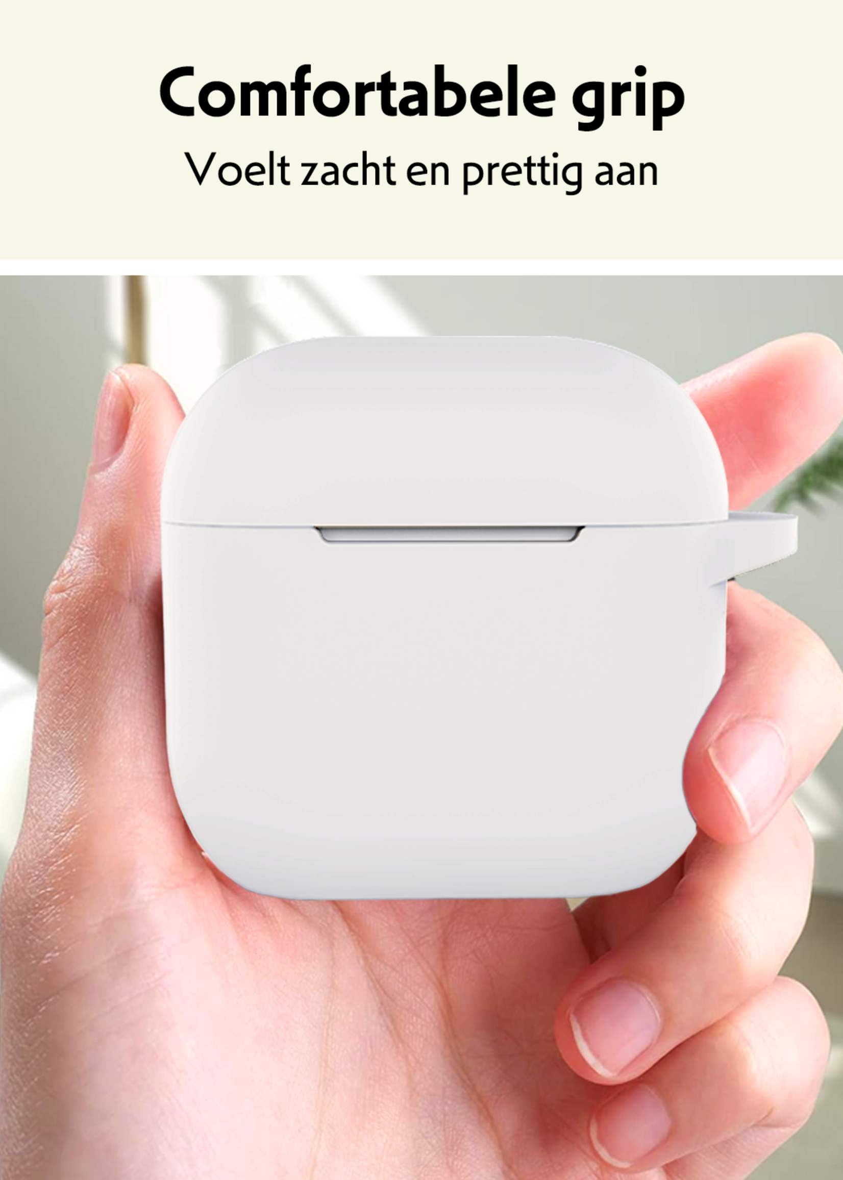 LUQ LUQ Siliconen Hoesje Voor Apple AirPods 5 - Wit