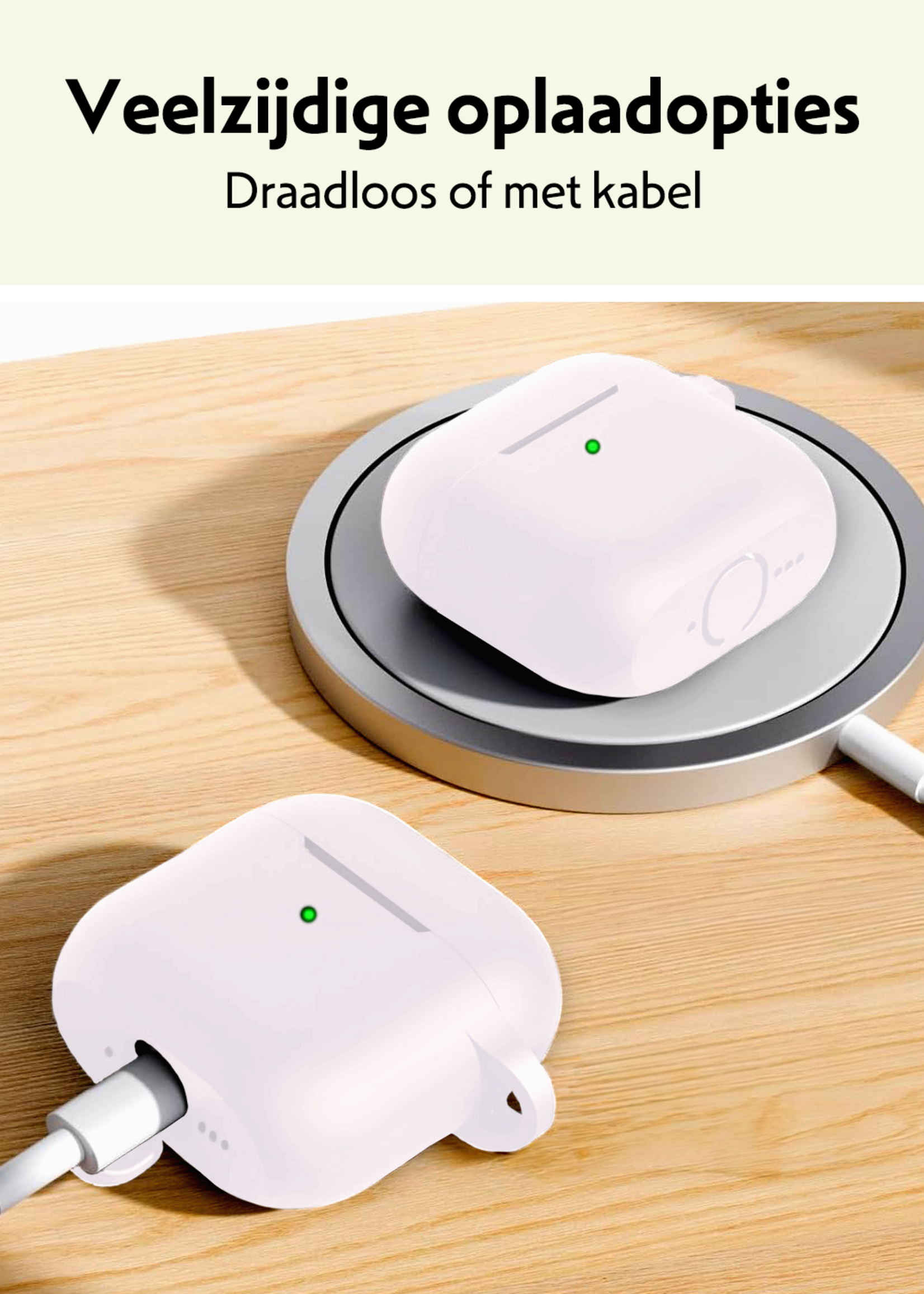 LUQ LUQ Siliconen Hoesje Voor Apple AirPods 5 - Wit