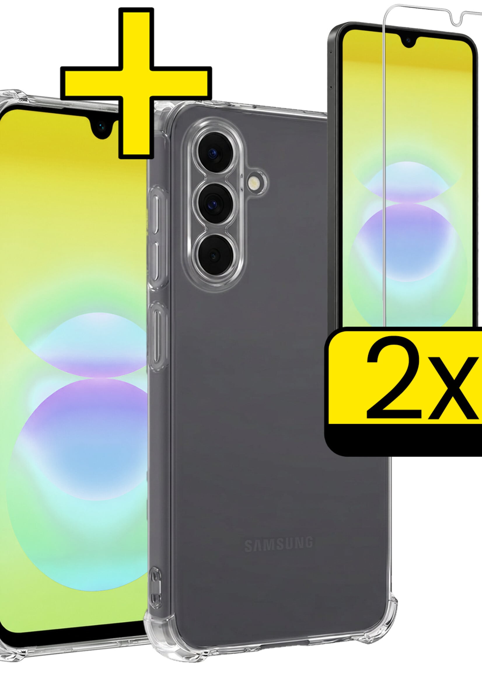 LUQ LUQ Samsung Galaxy A18 Hoesje Shockproof Met 2x Screenprotector