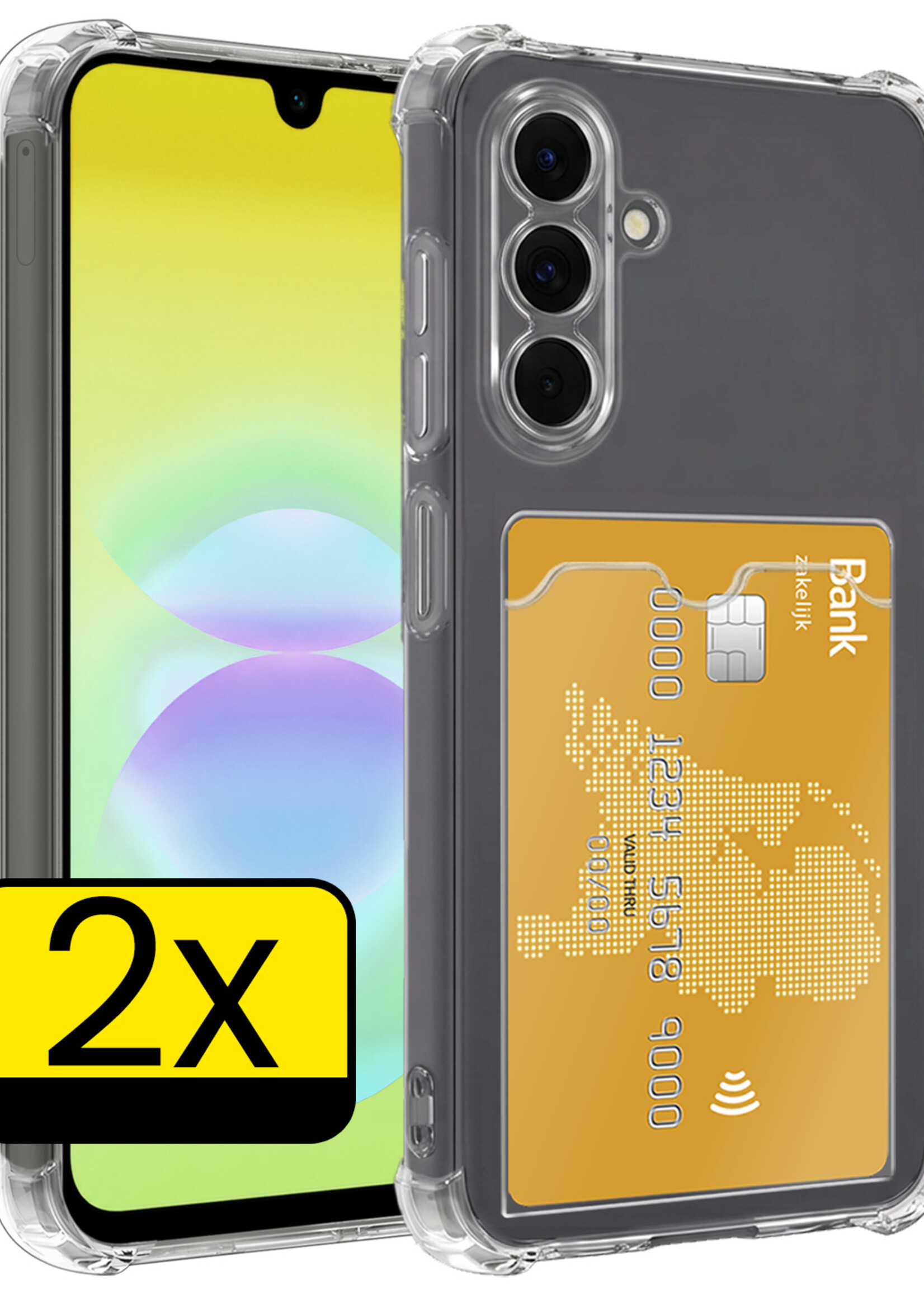 LUQ LUQ Samsung Galaxy A18 Hoesje Pashouder - 2 PACK