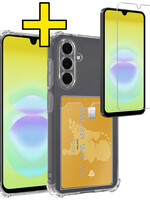 LUQ LUQ Samsung Galaxy A18 Hoesje Pashouder Met Screenprotector
