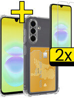 LUQ LUQ Samsung Galaxy A18 Hoesje Pashouder Met 2x Screenprotector