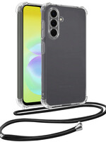LUQ LUQ Samsung Galaxy A18 Hoesje Transparant Shockproof Met Zwart Koord