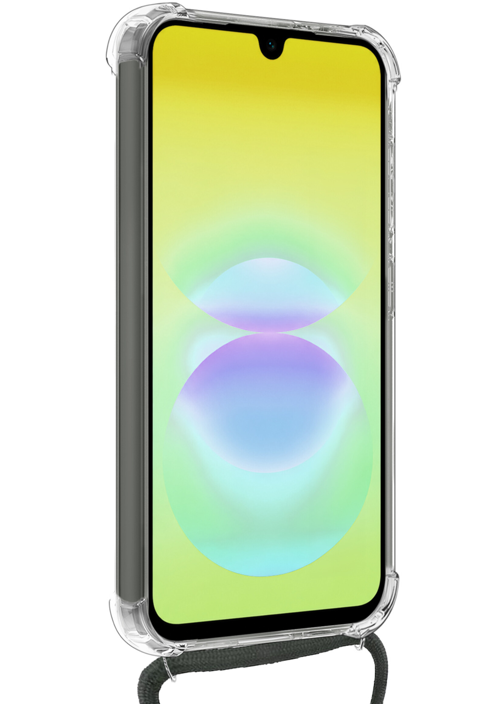 LUQ LUQ Samsung Galaxy A18 Hoesje Transparant Shockproof Met Zwart Koord