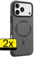 LUQ LUQ iPhone 18 Pro Magsafe Leer Hoesje - Grijs - 2 PACK